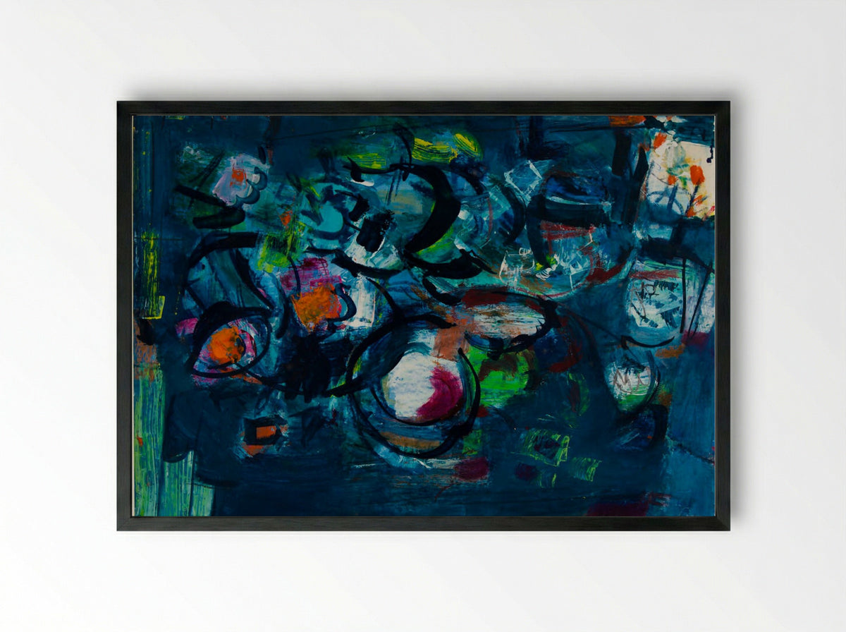 Blue Flowers - Vaclav Vytlacil - Framed Print Black