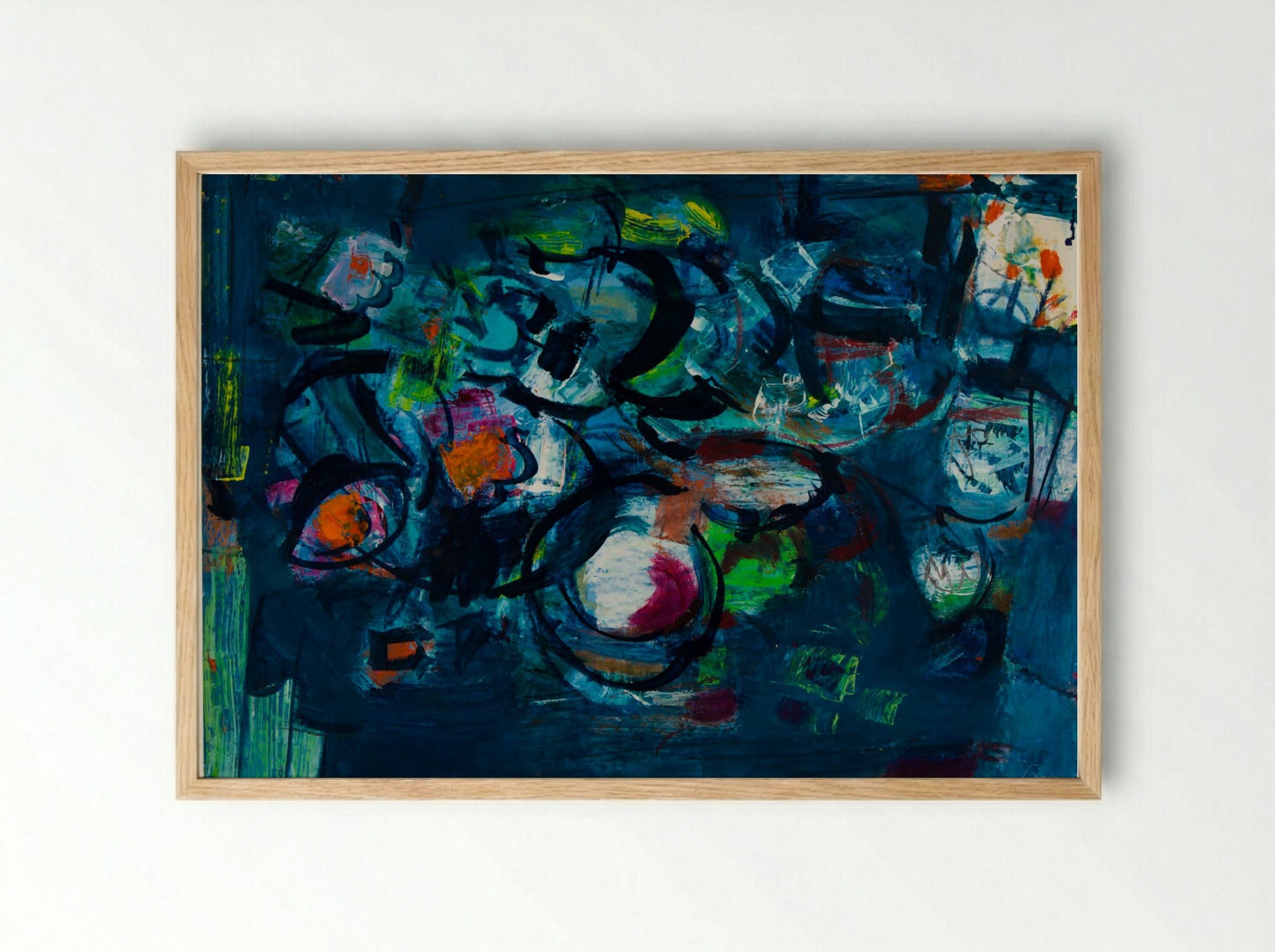 Blue Flowers - Vaclav Vytlacil - Framed Print Wood
