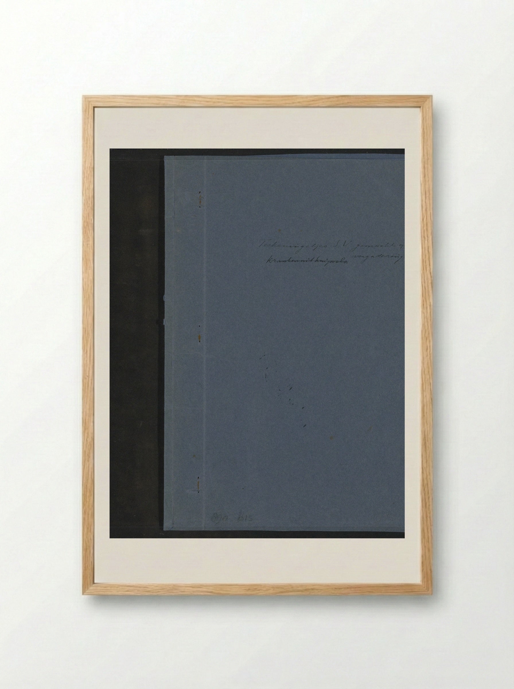 Blue Folder with Sketchbook Fragments and Documents - Jan Veth - Framed Print Wood
