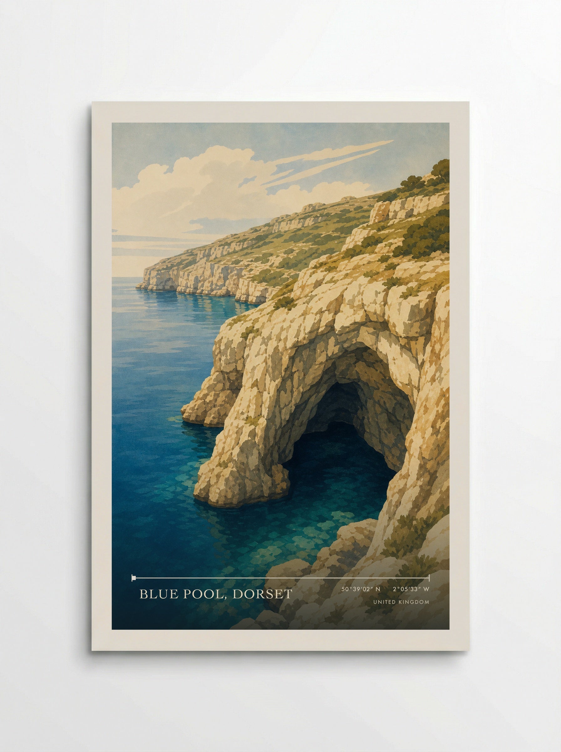 Blue Pool, Dorset United Kingdom Travel Poster - Poster