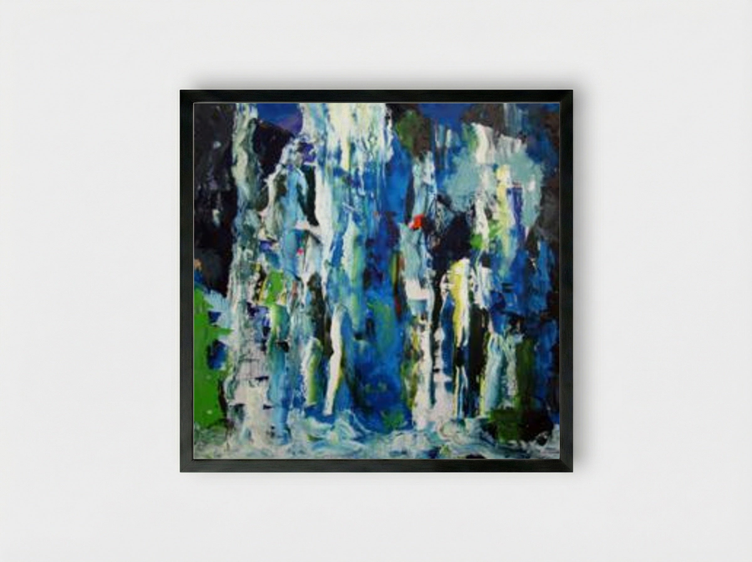 Blue Waterfall - Romul Nutiu - Framed Print Black