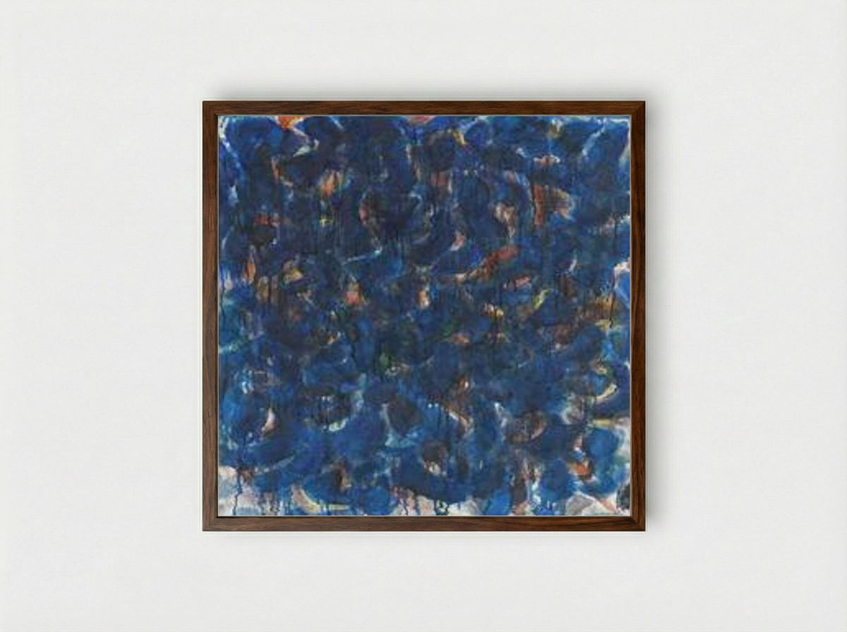 Blue and Red - Sam Francis - Framed Print Dark Wood