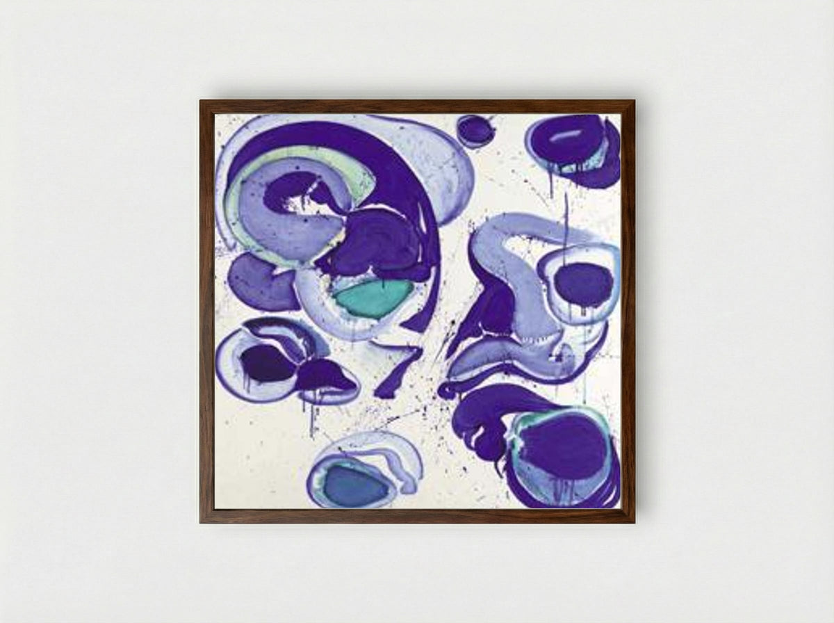 Blue - Sam Francis - Framed Print Dark Wood
