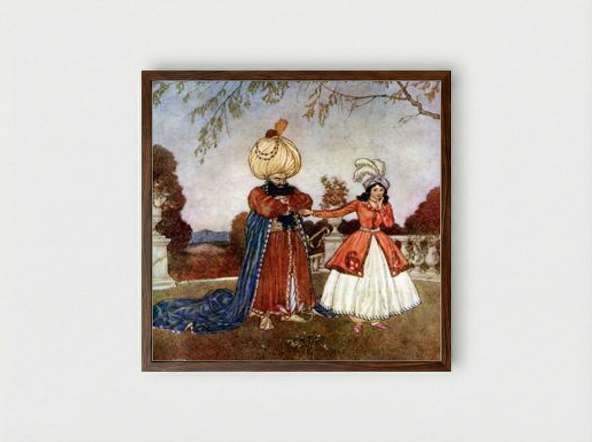Bluebeard - Walter Crane - Framed Print Dark Wood