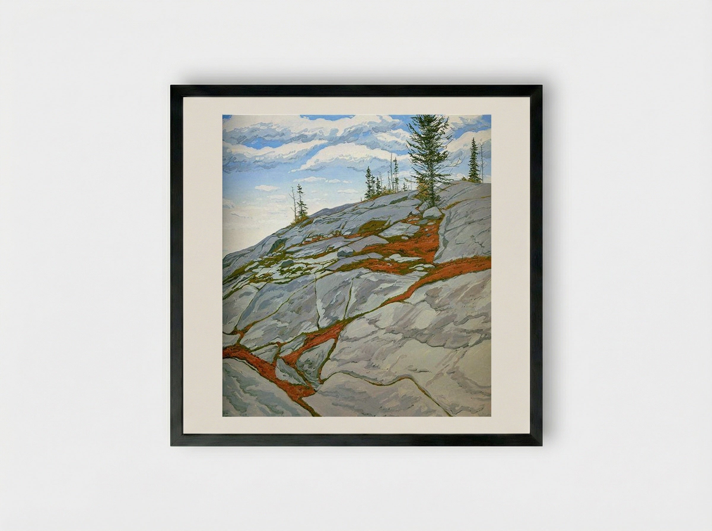 Blueberries in Fissures - Neil Welliver - Framed Print Black