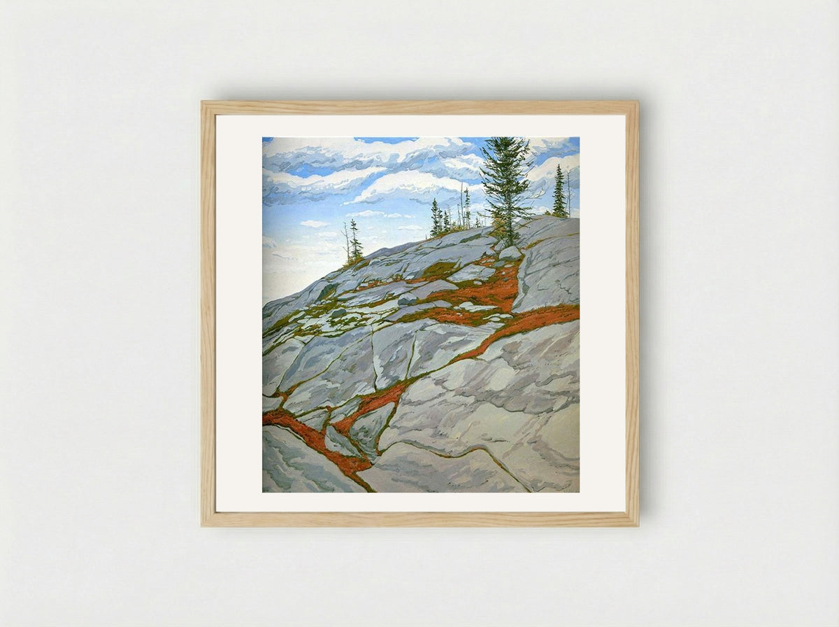 Blueberries in Fissures - Neil Welliver - Framed Print Wood