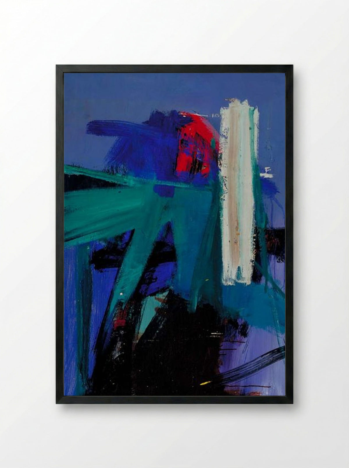 Blueberry Eyes - Franz Kline - Framed Print Black