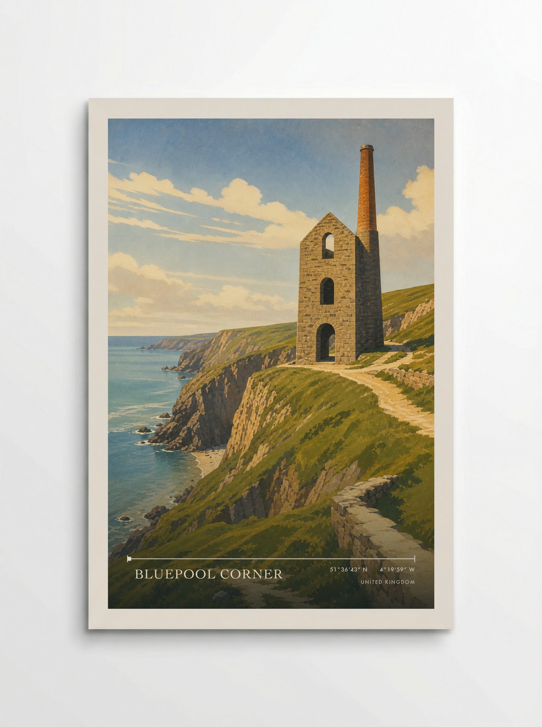 Bluepool Corner United Kingdom Travel Poster - Poster