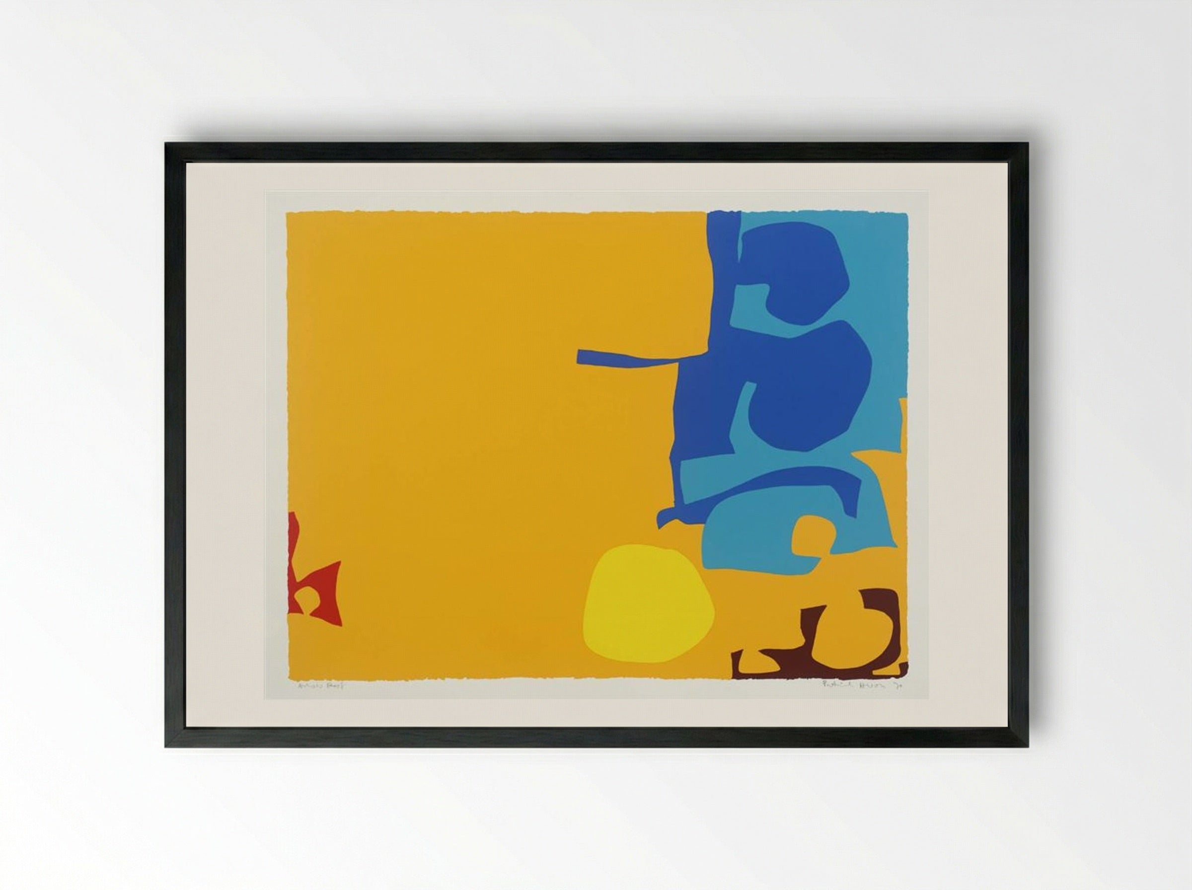 Blues Dovetailed in Yellow - Patrick Heron - Framed Print Black