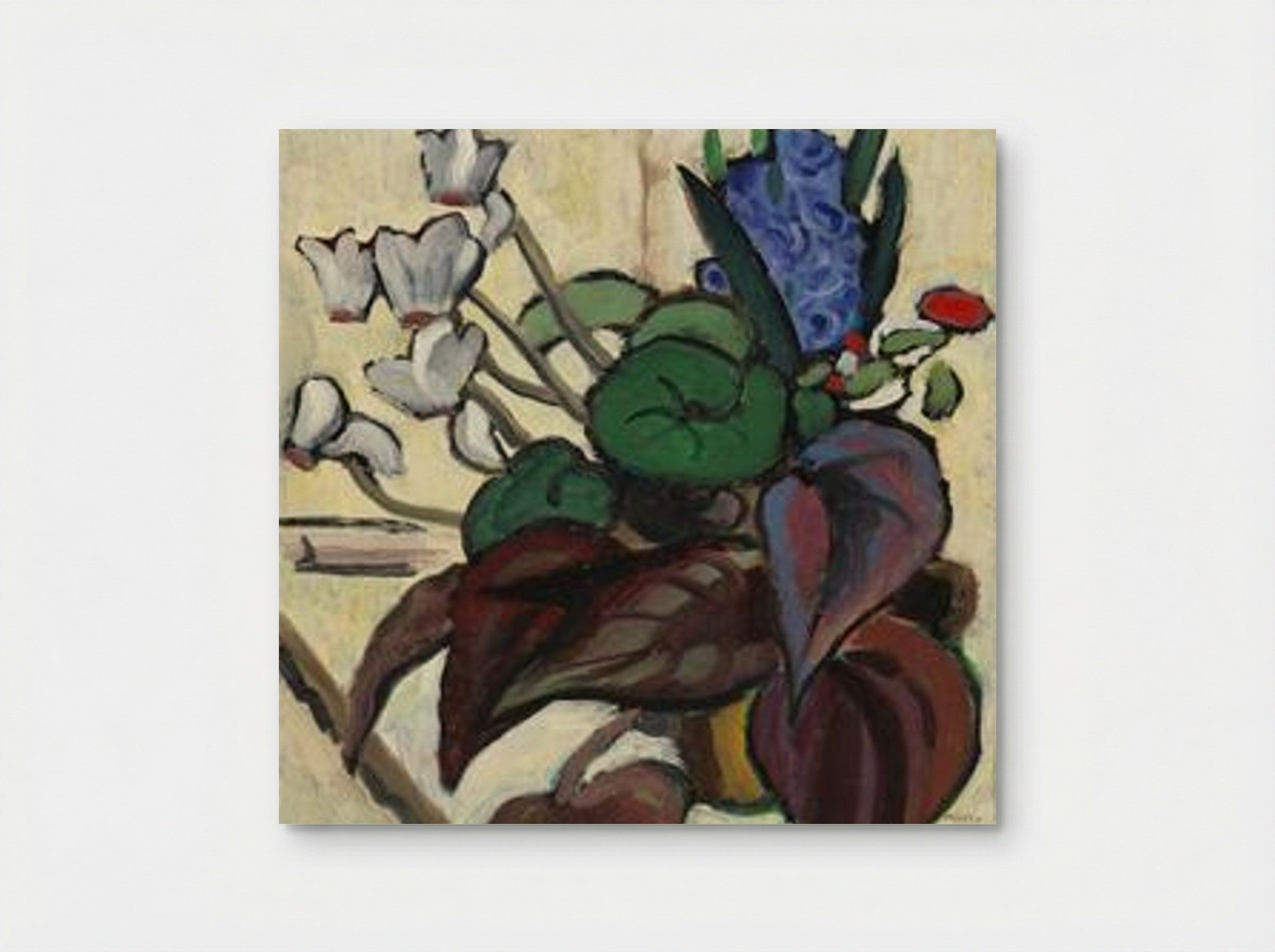 Blumen auf Weiß (Zyklamen und Hyazinthe) - Gabriele Münter - Poster