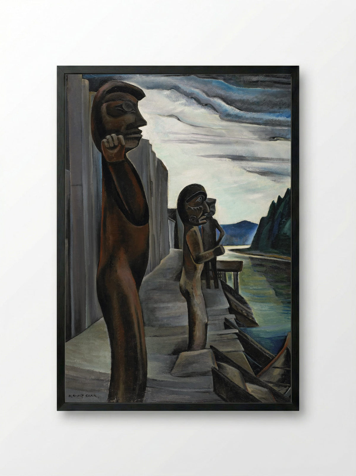 Blunden Harbour - Emily Carr - Framed Print Black