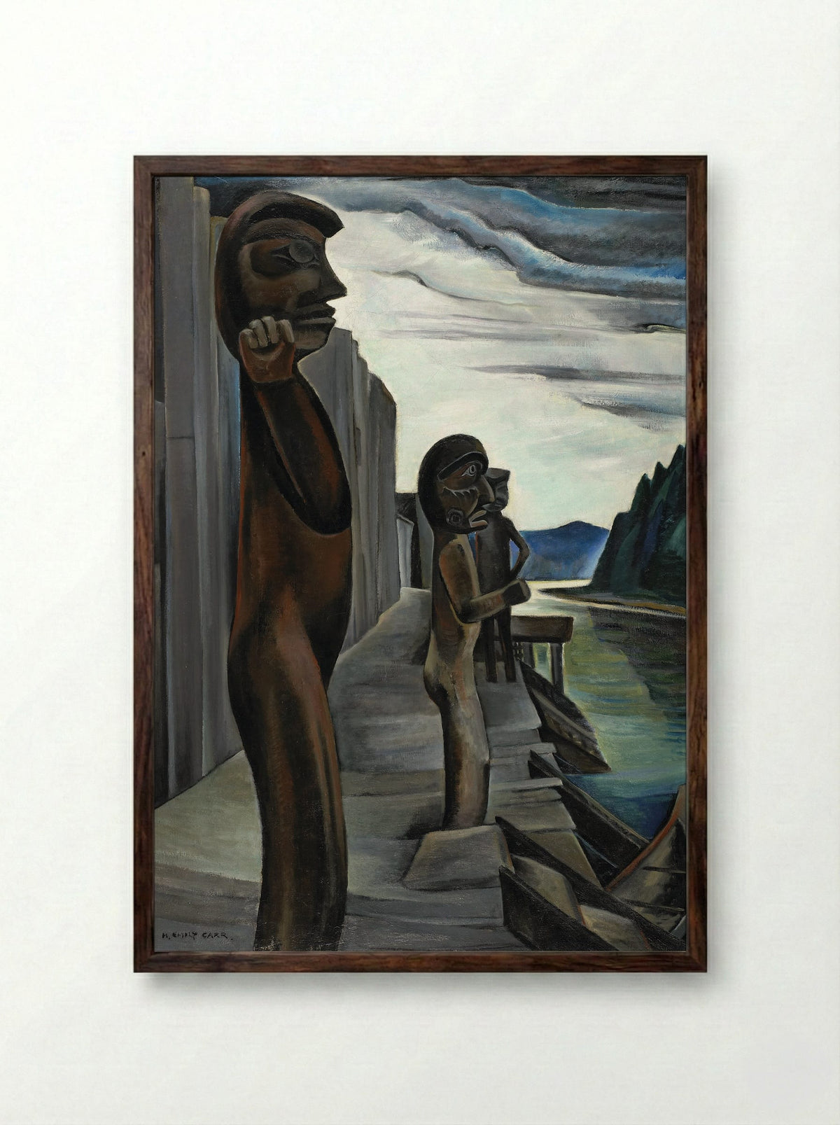 Blunden Harbour - Emily Carr - Framed Print Dark Wood
