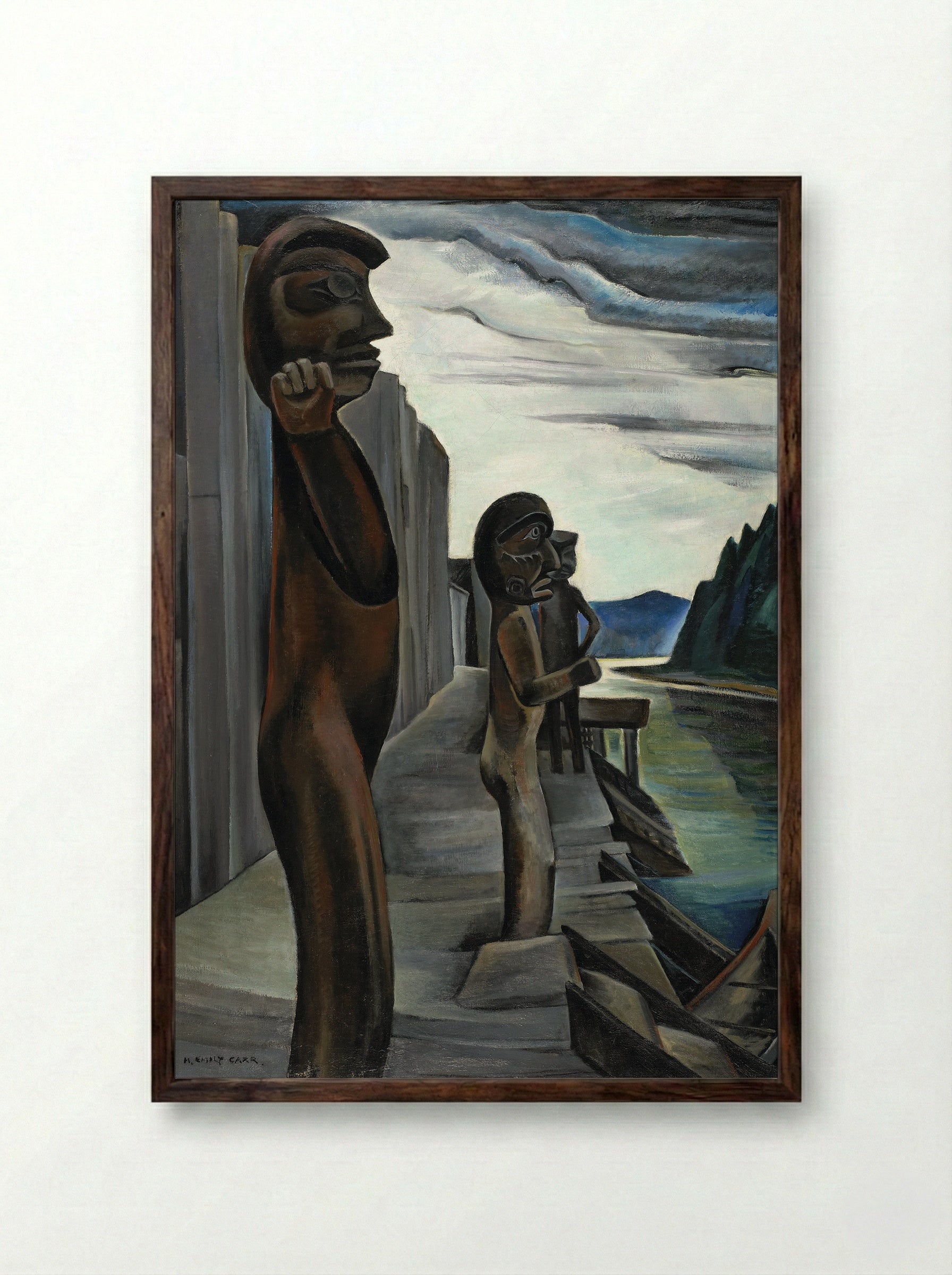 Blunden Harbour - Emily Carr - Framed Print Dark Wood