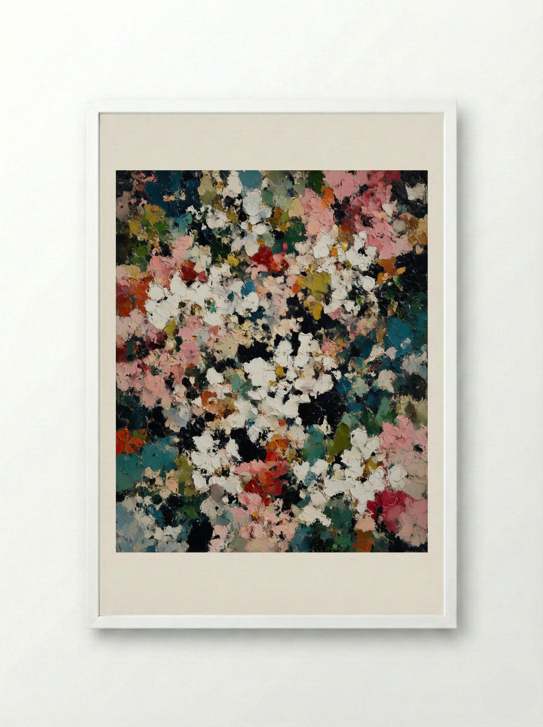 Blush and Bloom - Framed Print White
