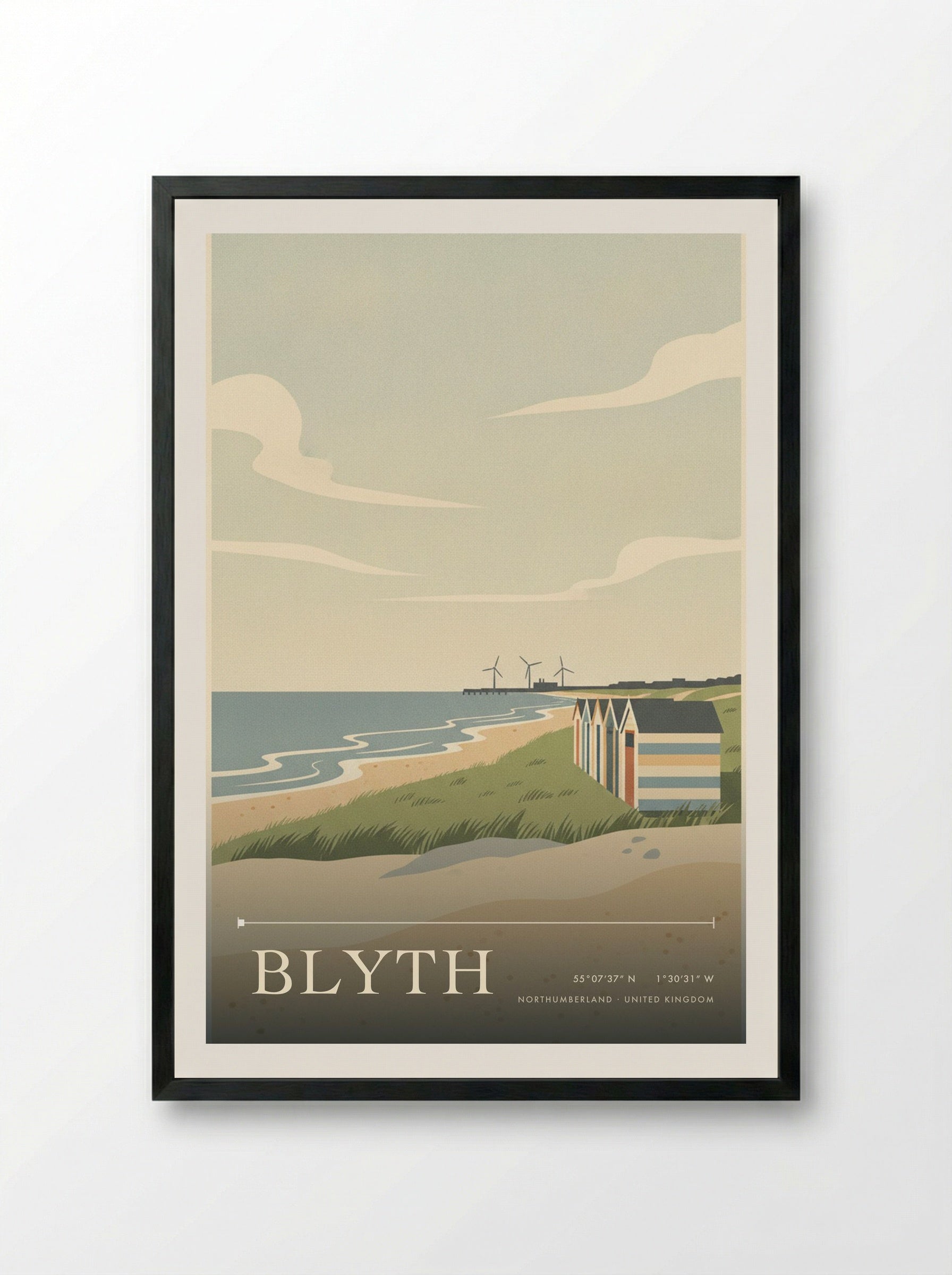 Blyth Northumberland United Kingdom Travel Poster - Framed Print Black