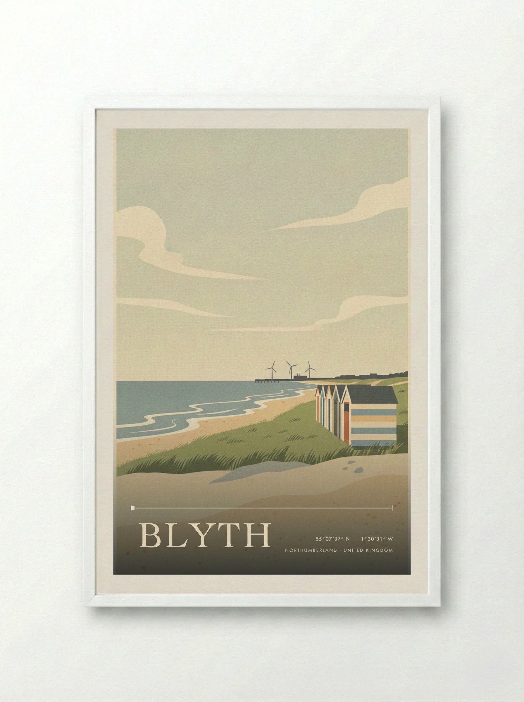 Blyth Northumberland United Kingdom Travel Poster - Framed Print White