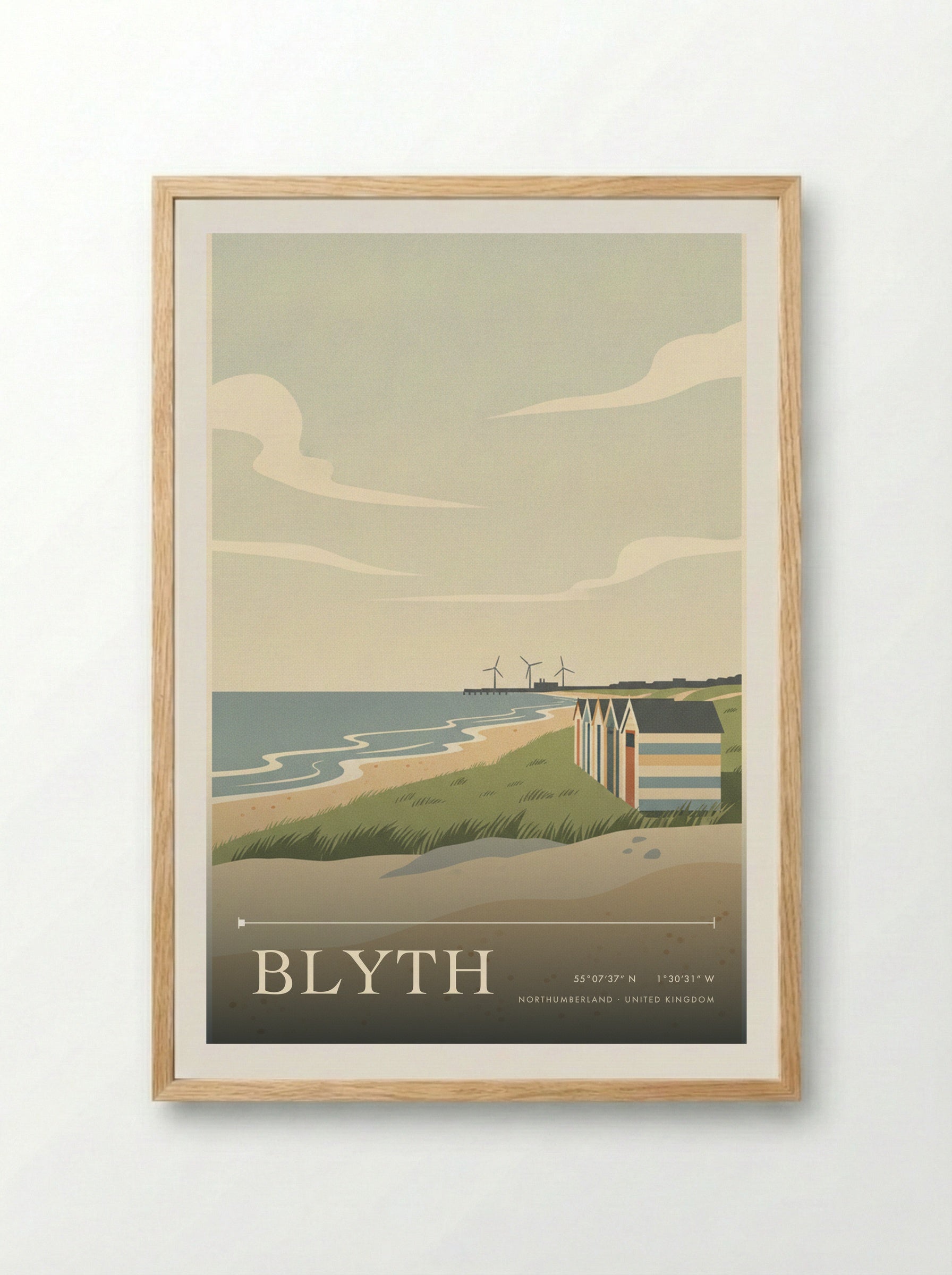 Blyth Northumberland United Kingdom Travel Poster - Framed Print Wood
