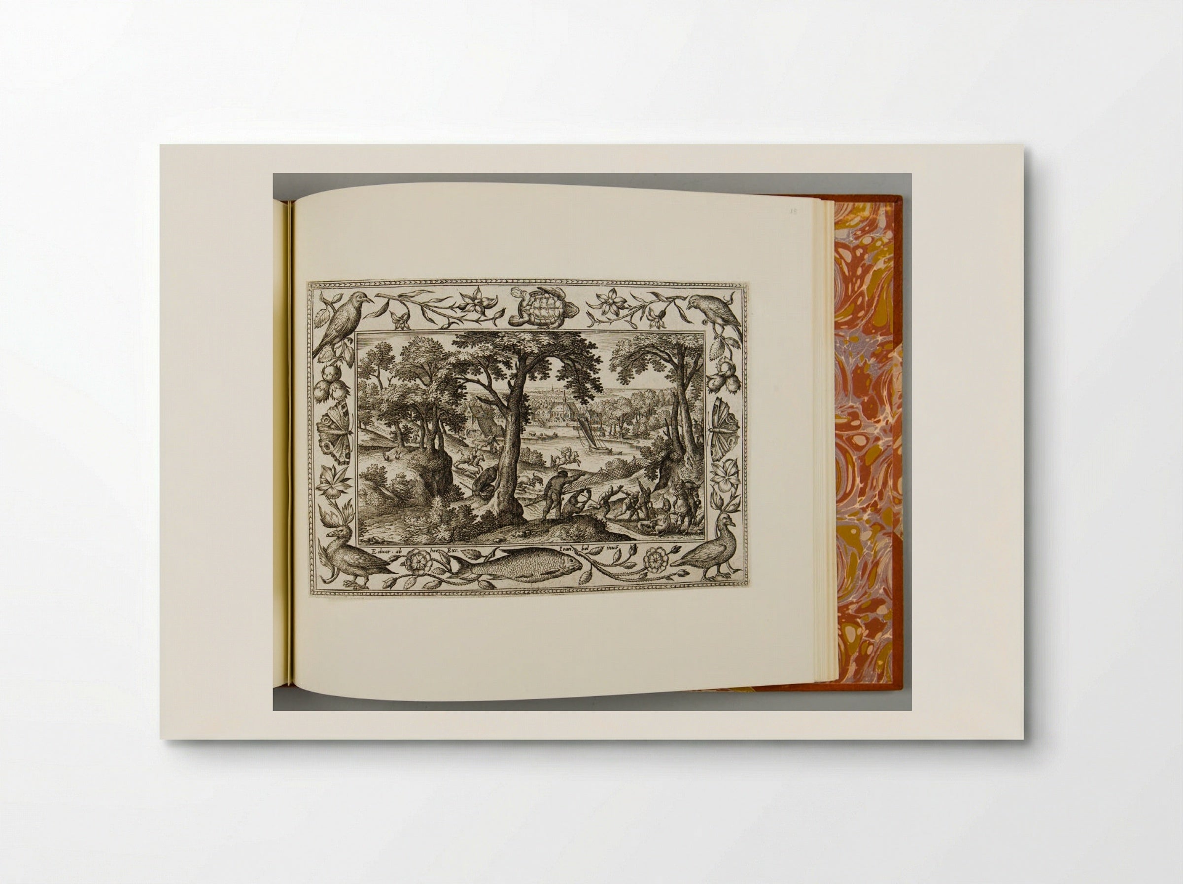 Boar Hunt, with Sea Turtle, Fish, and Bird - Adriaen Collaert - Poster