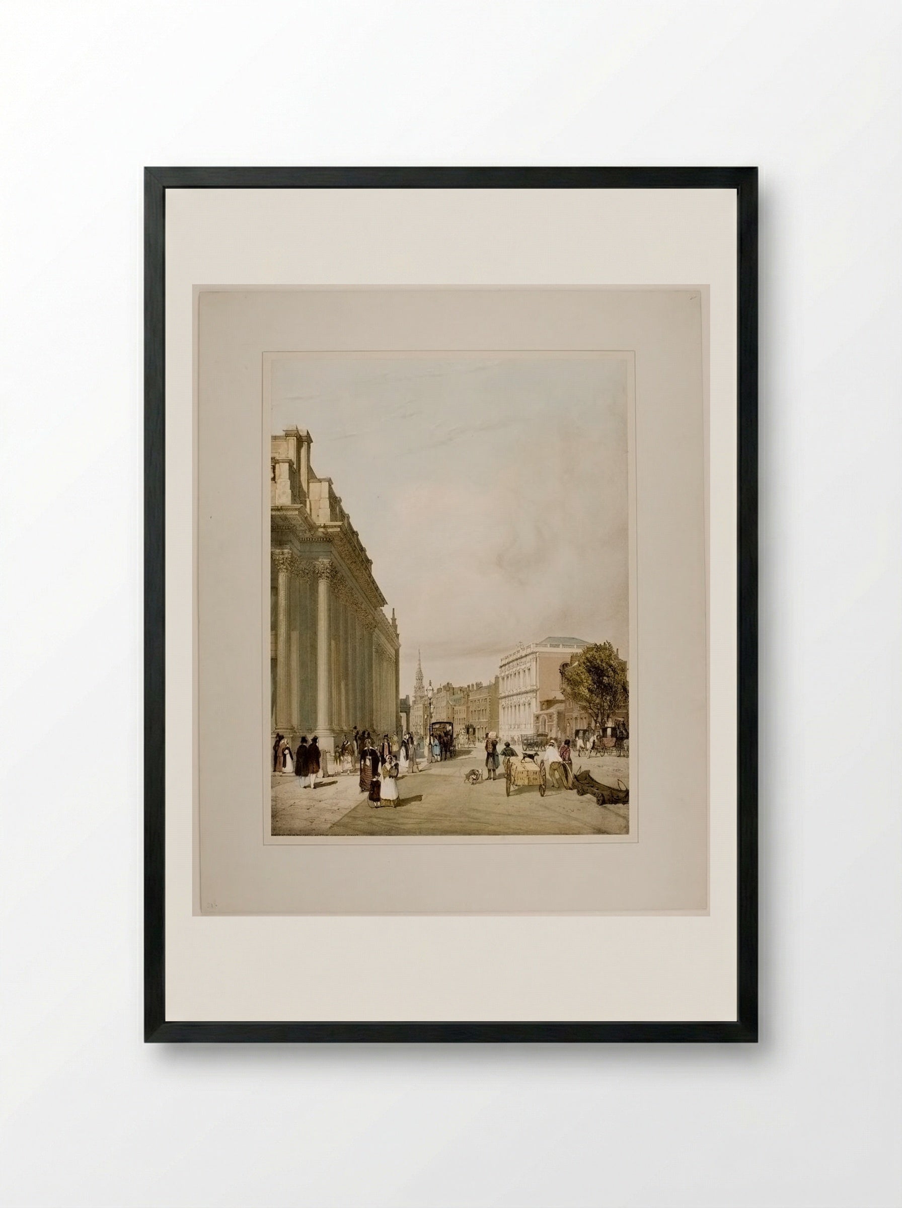 Board of Trade, Whitehall, etc... from Downing Street - Thomas Shotter Boys - Framed Print Black