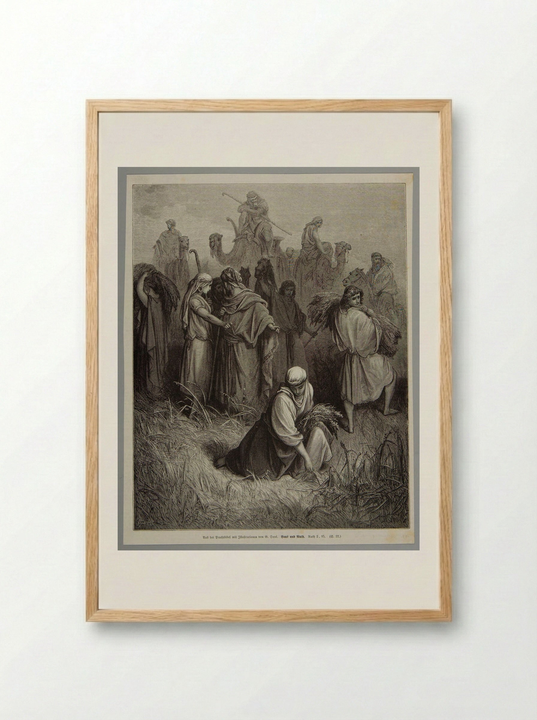 Boas and Ruth - Adolph-François Pannemaker - Framed Print Wood