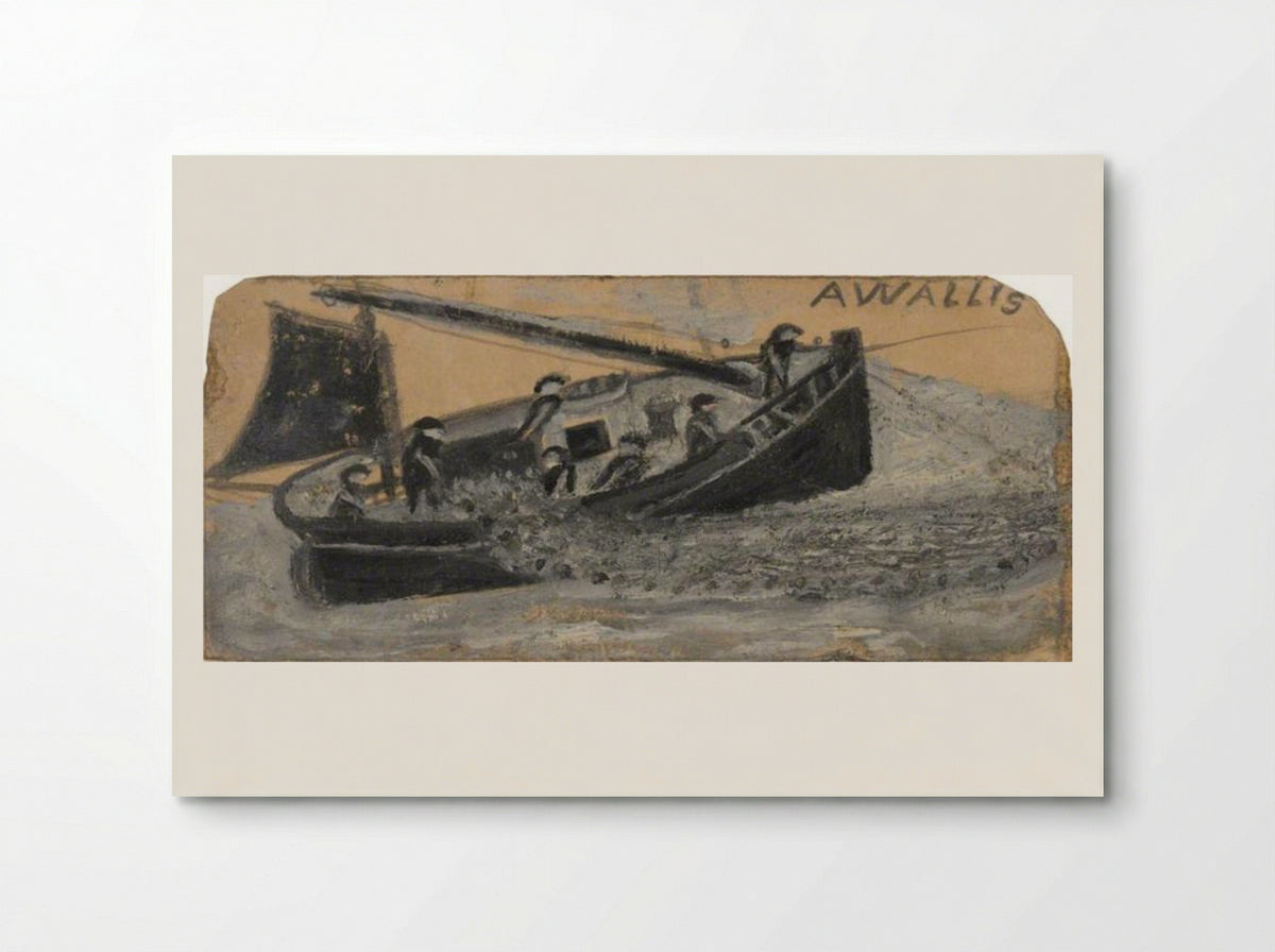Boat with Fishermen Letting Out Nets - Alfred Wallis - Poster