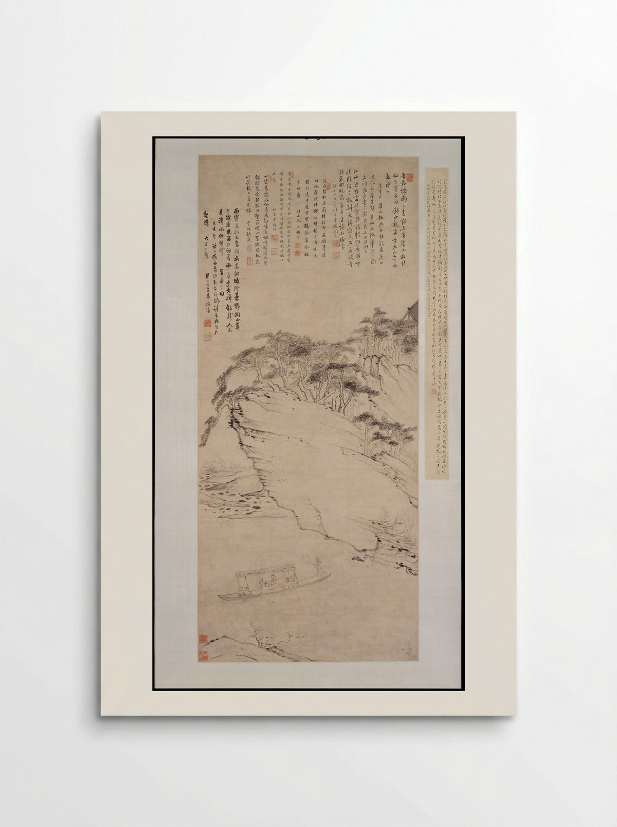 Boating beneath Echo Hill - Mei Qing - Poster