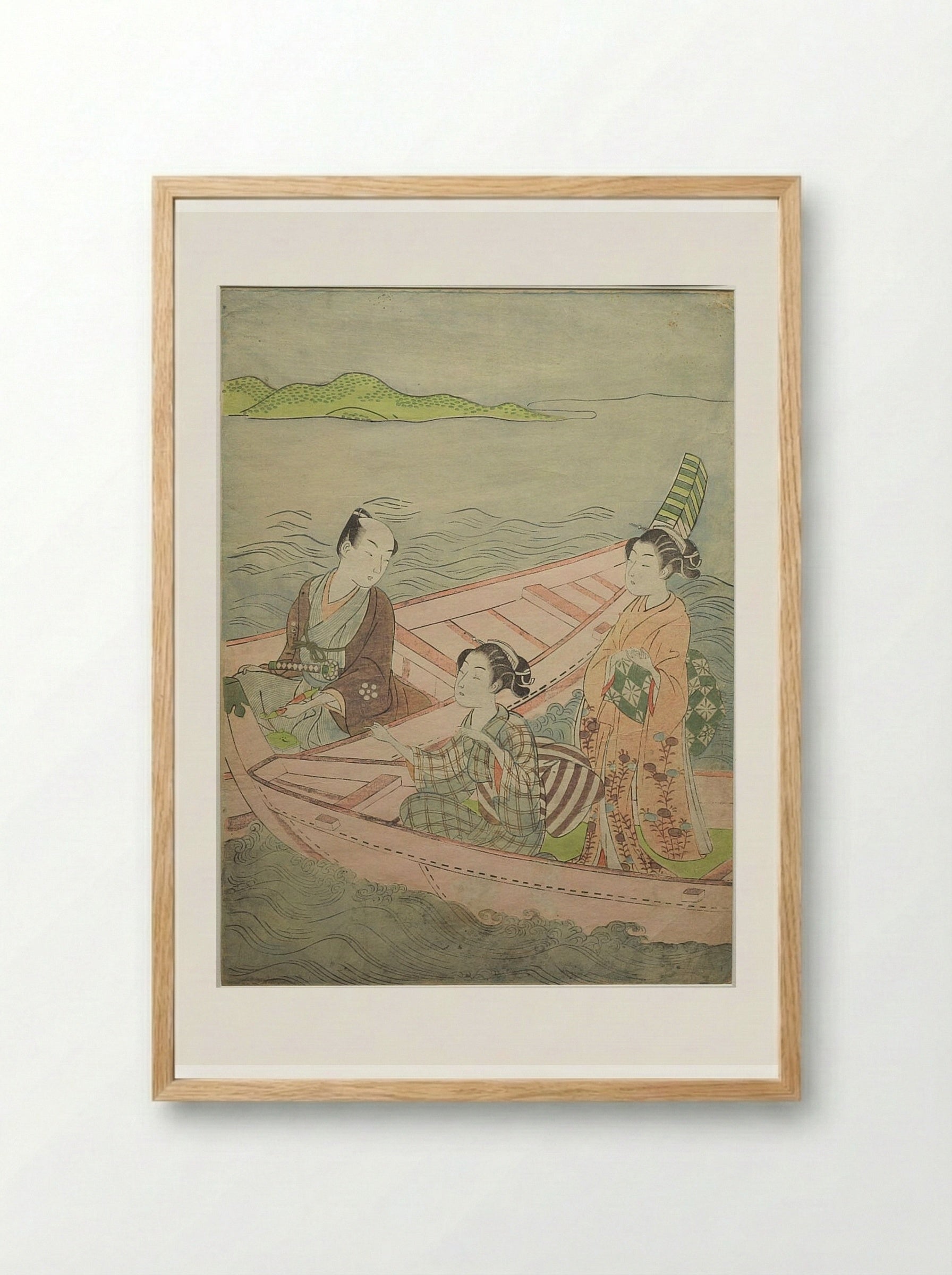 Boating on Edo Bay - Suzuki Harunobu - Framed Print Wood