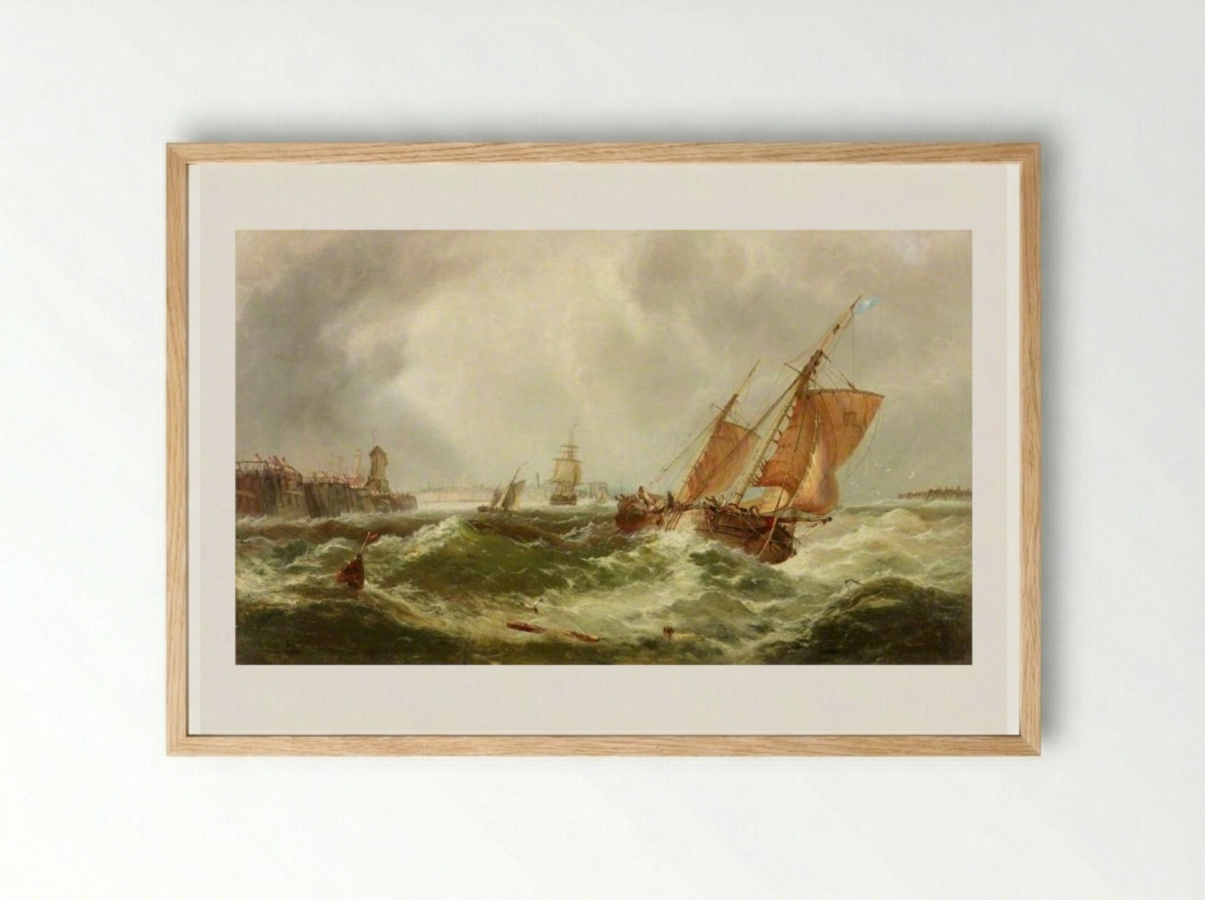Boats Leaving Harbour - James Webb - Framed Print Wood