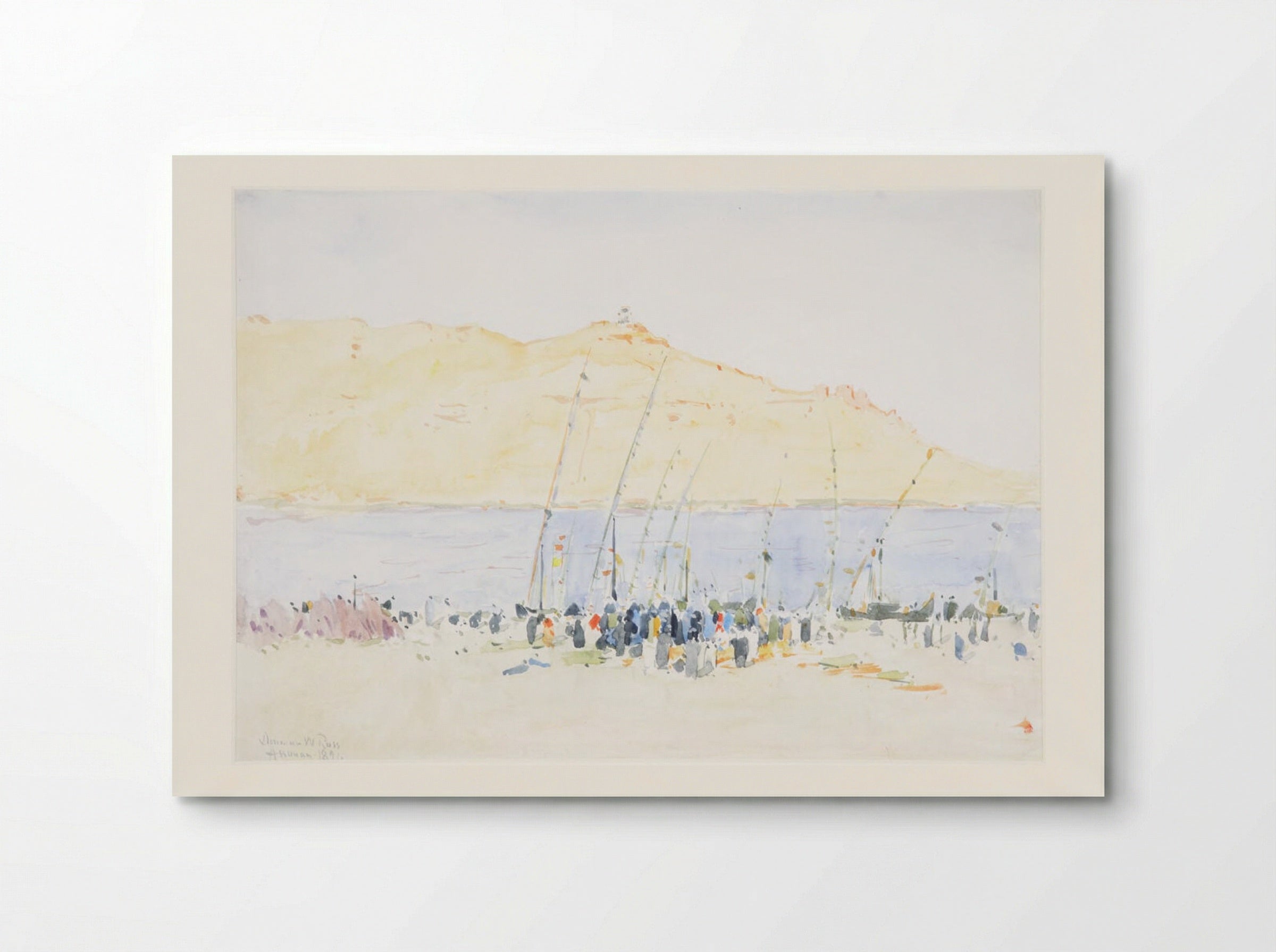 Boats and Crowd at Assouan, Egypt - Denman Waldo Ross - Poster