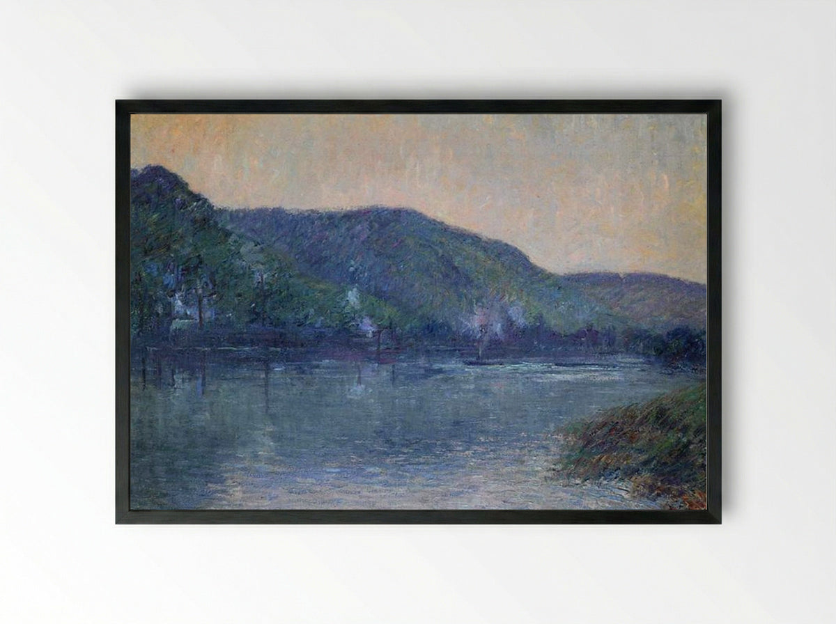 Boats on the Seine at Oissel - Gustave Loiseau - Framed Print Black