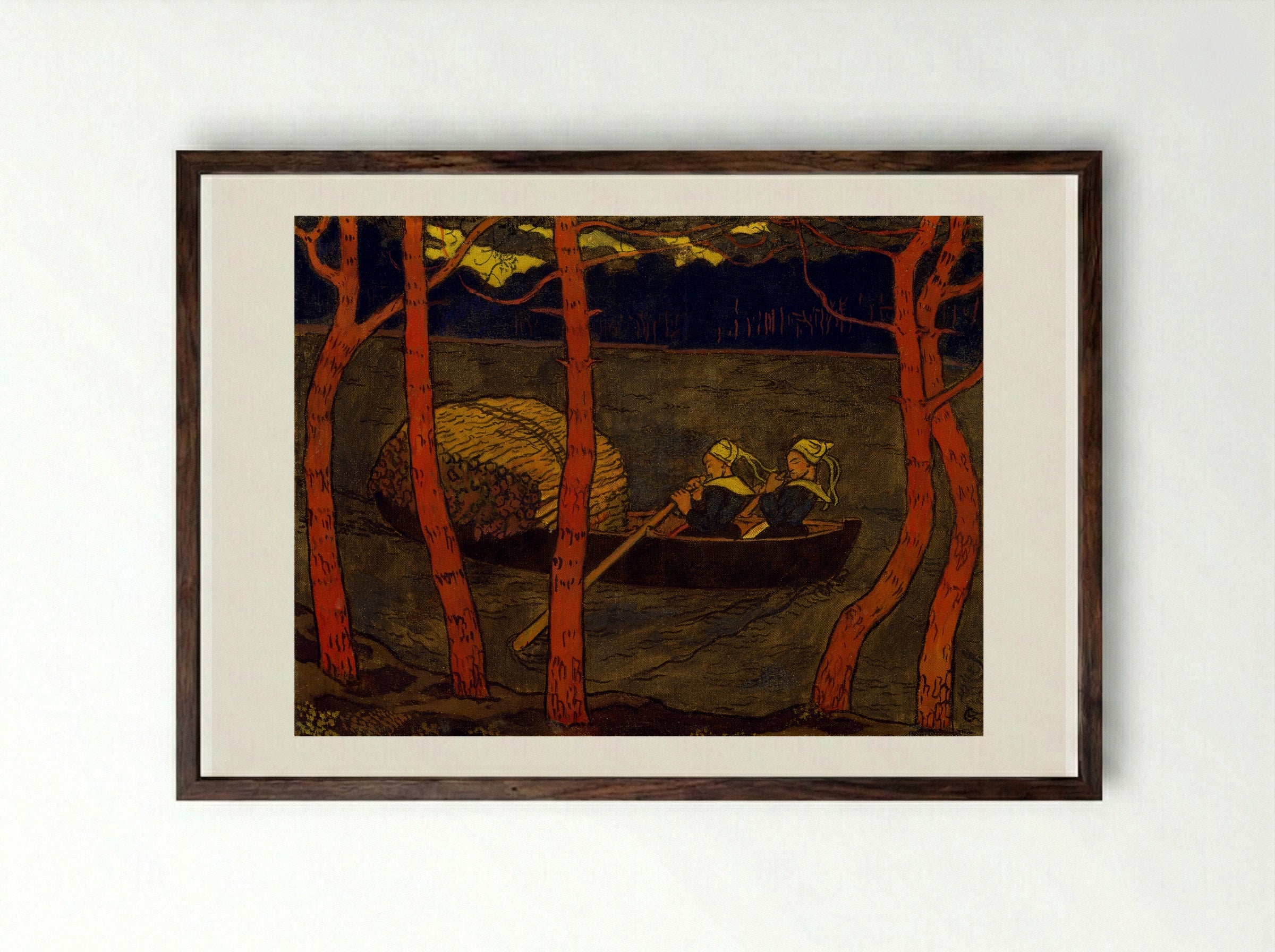 Boatwomen in Brittany - Georges Lacombe - Framed Print Dark Wood