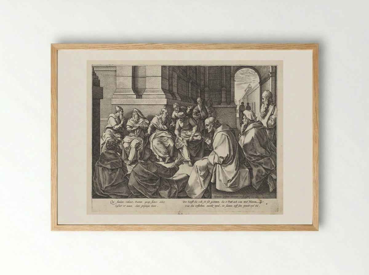 Boaz and the Elders - Adriaan de Weerdt - Framed Print Wood