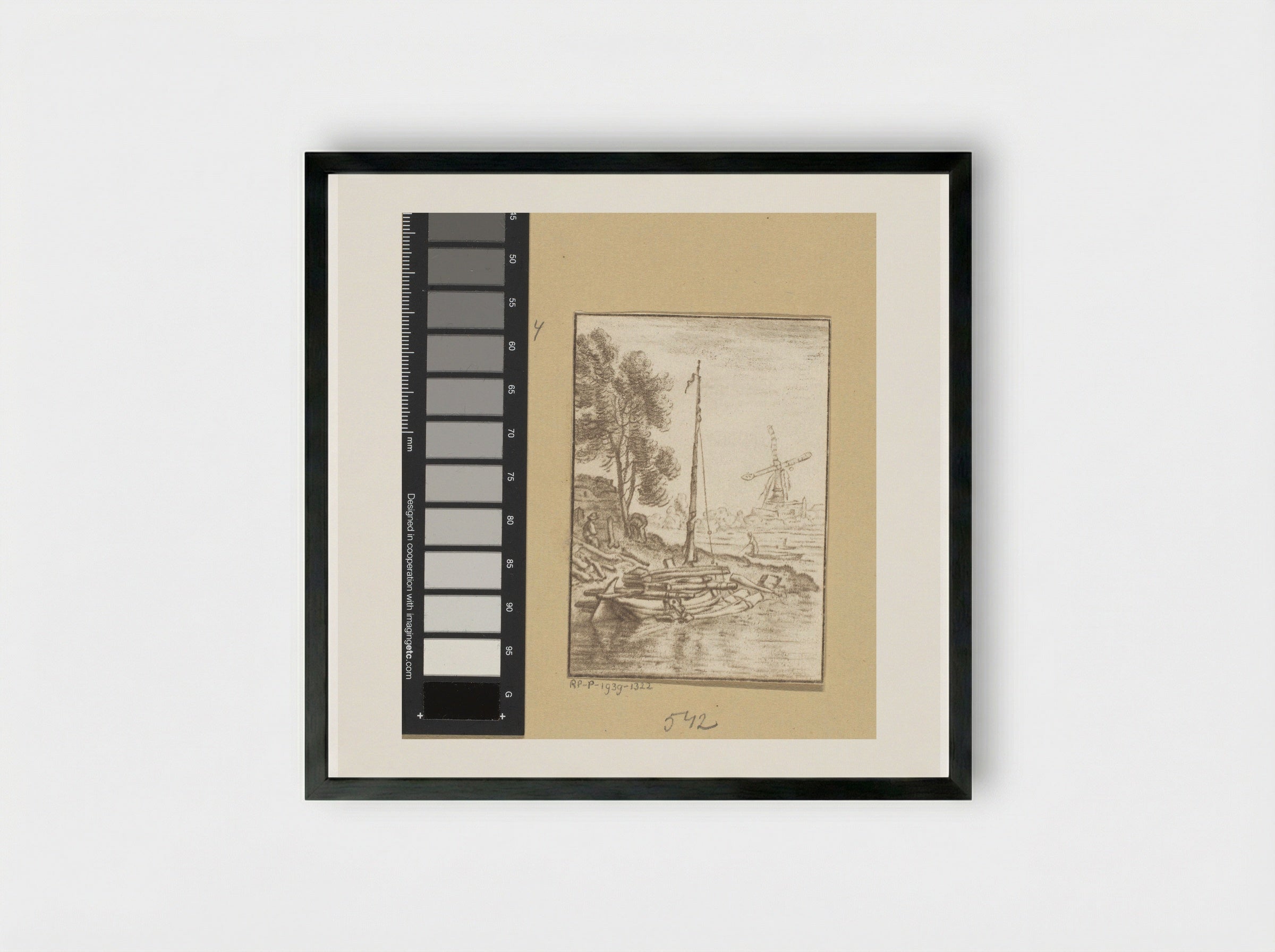Bochtige rivier - Cornelis Ploos van Amstel - Framed Print Black