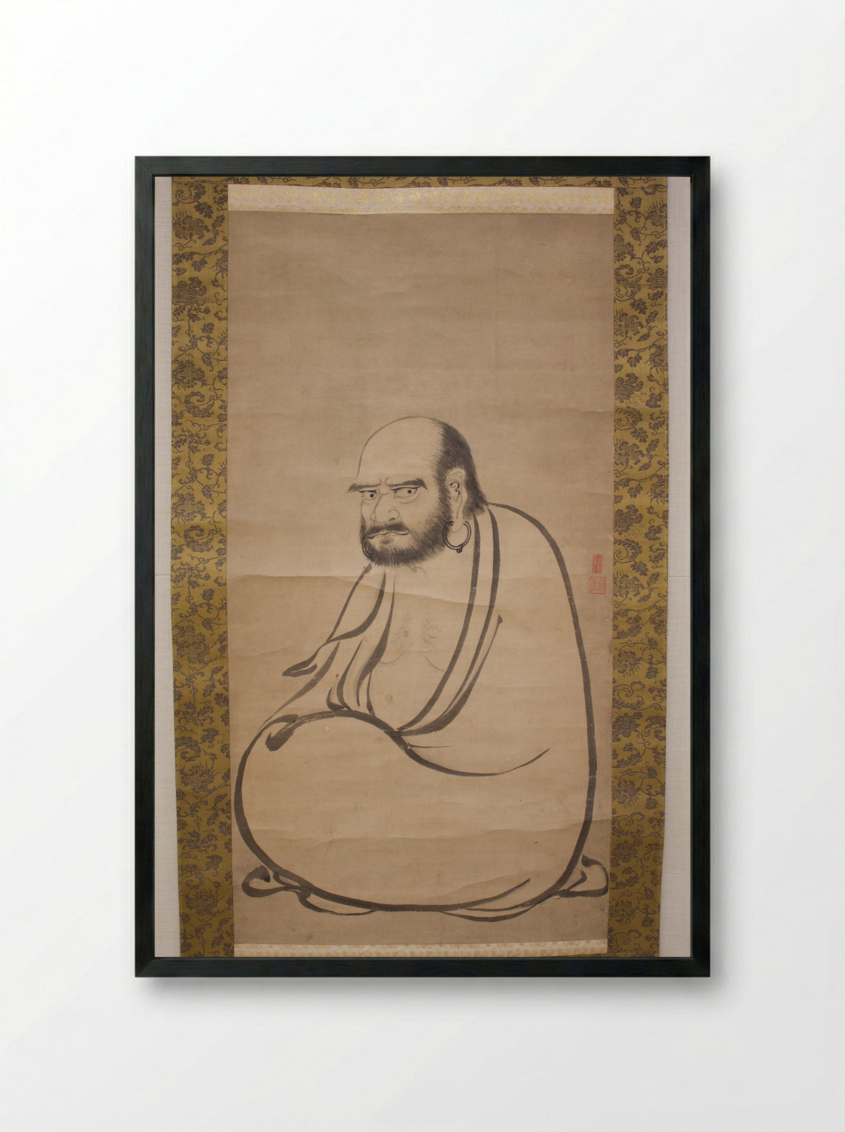 Bodhidharma (Daruma) - Kano Sanraku - Framed Print Black
