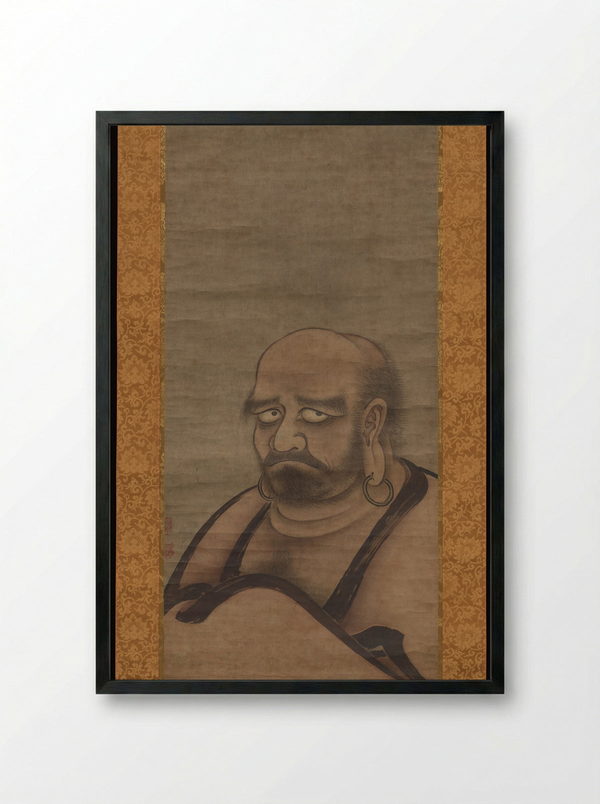 Bodhidharma in Red Robes - Kano Masanobu - Framed Print Black