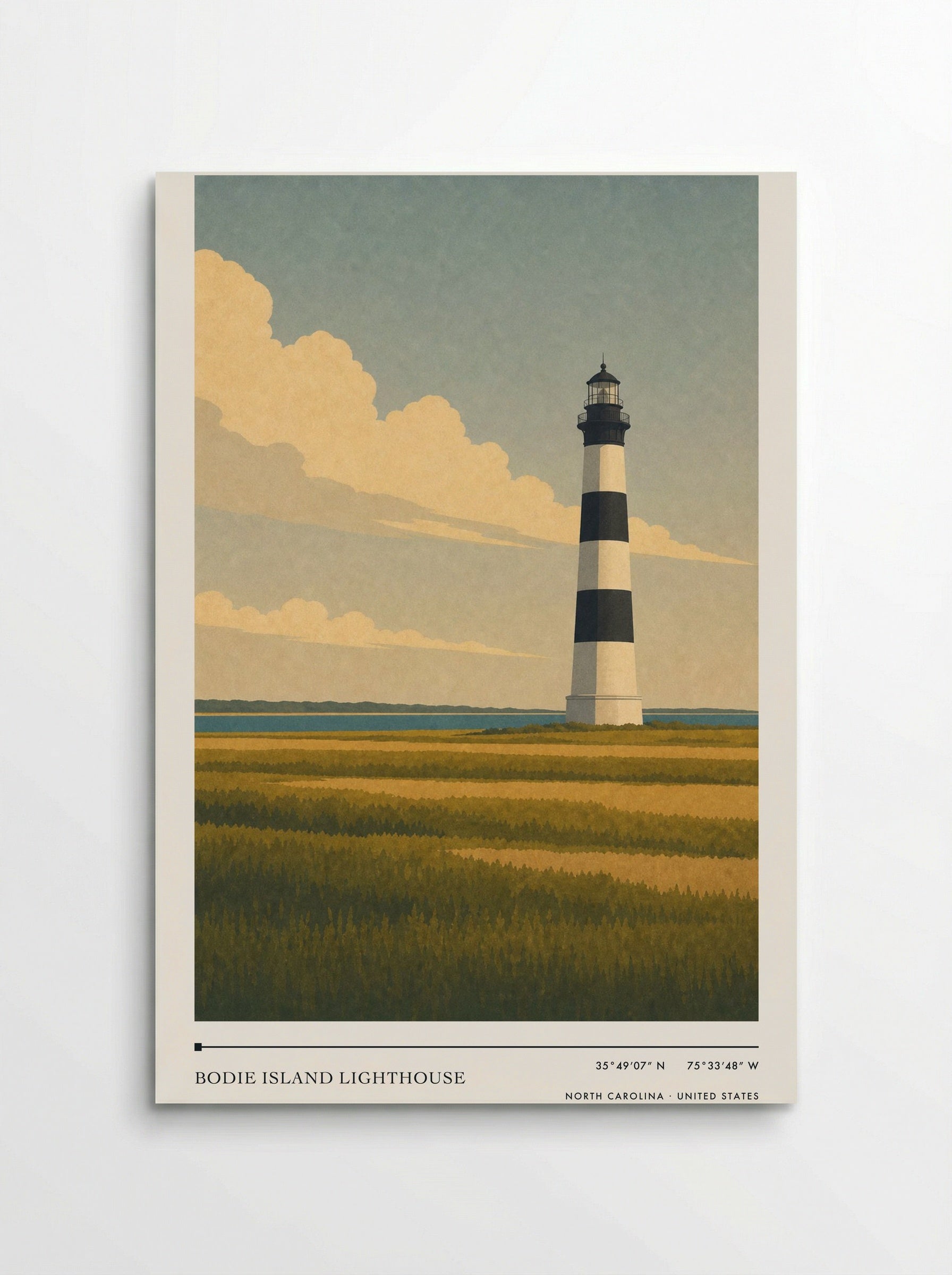 Bodie Island Lighthouse Travel Poster Artwork - Poster