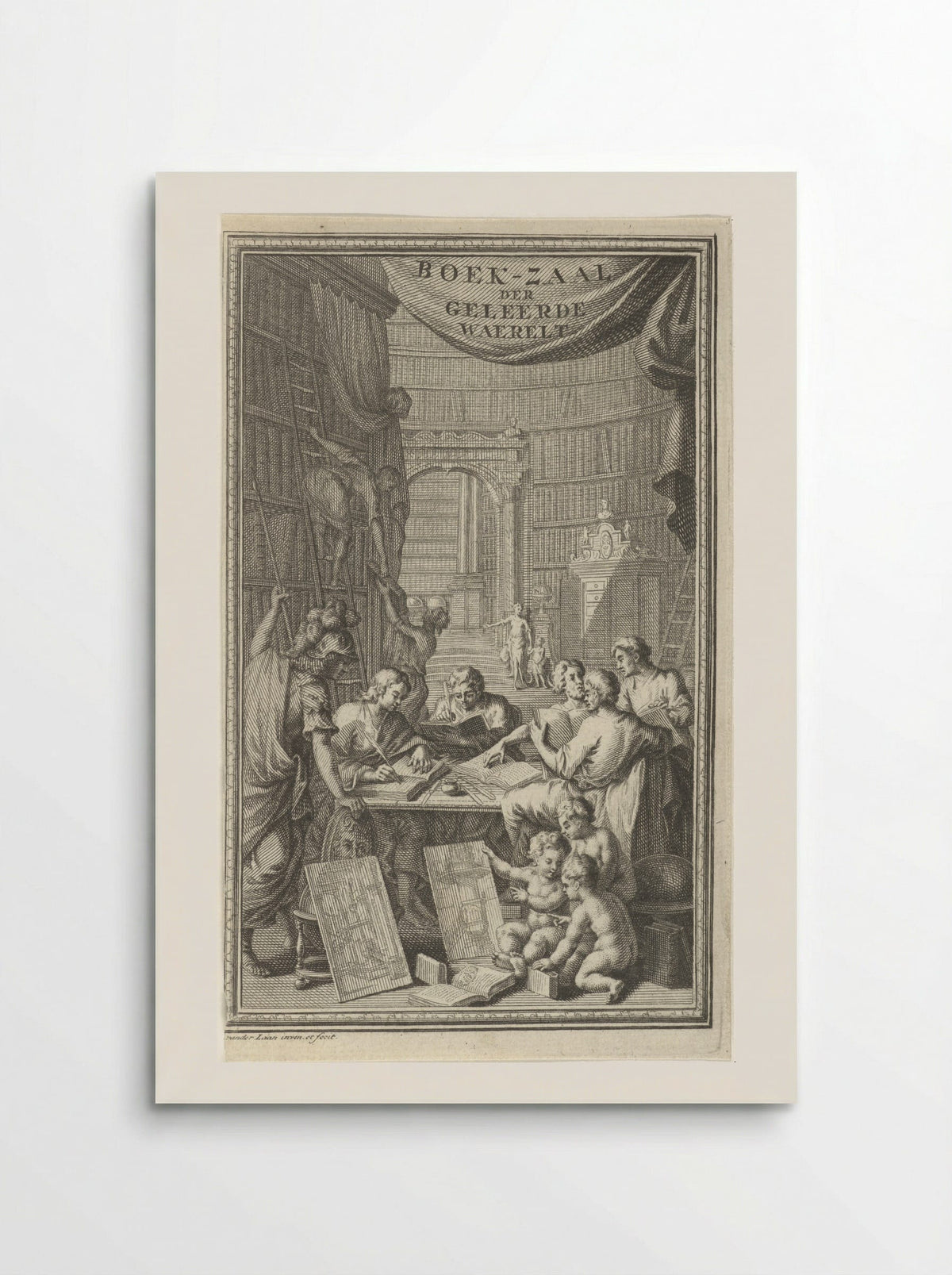 Boek-zaal der geleerde waerelt - Adriaen van der Laan - Poster