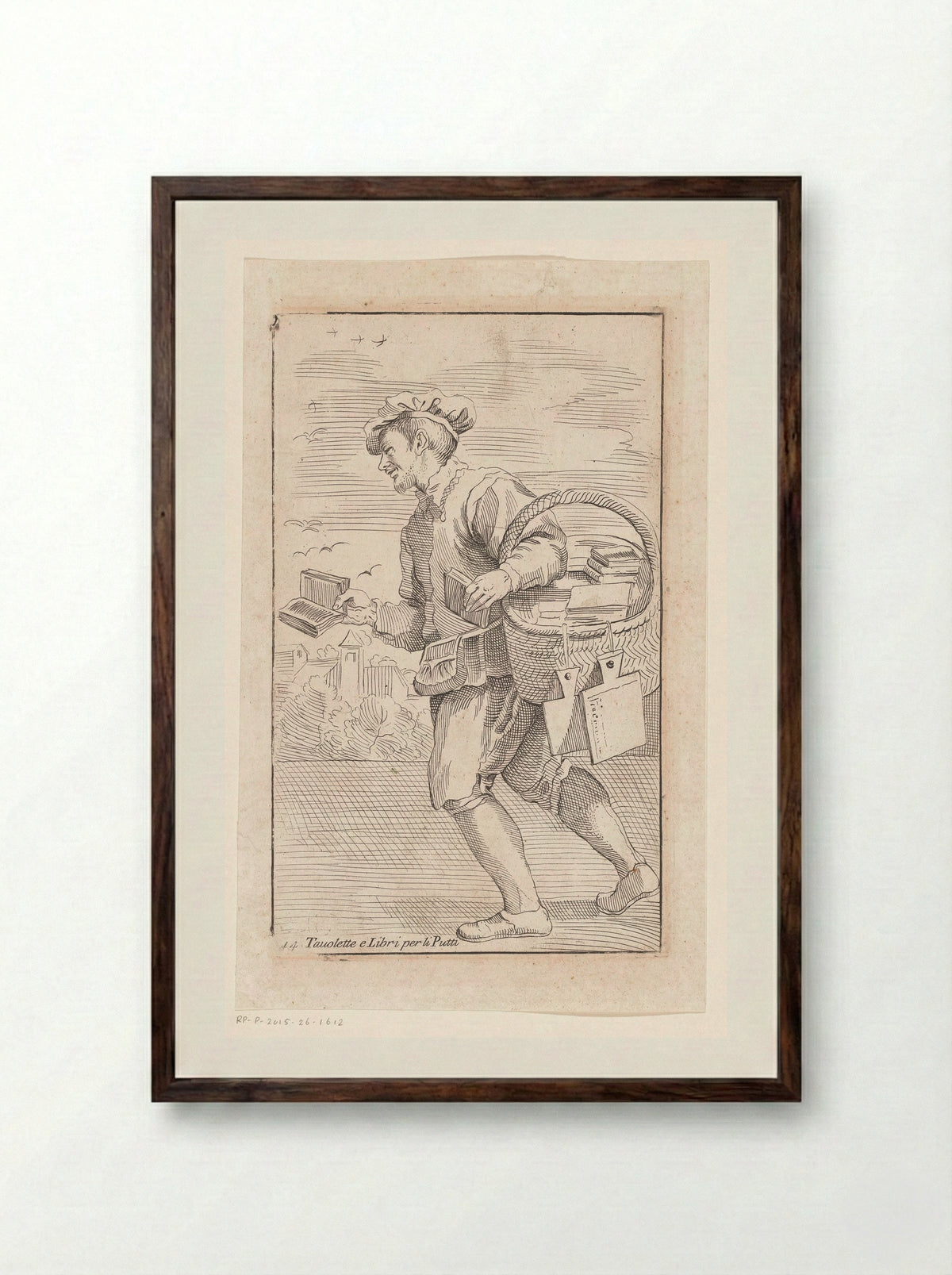 Boekverkoper - Simon Guillain (II) - Framed Print Dark Wood