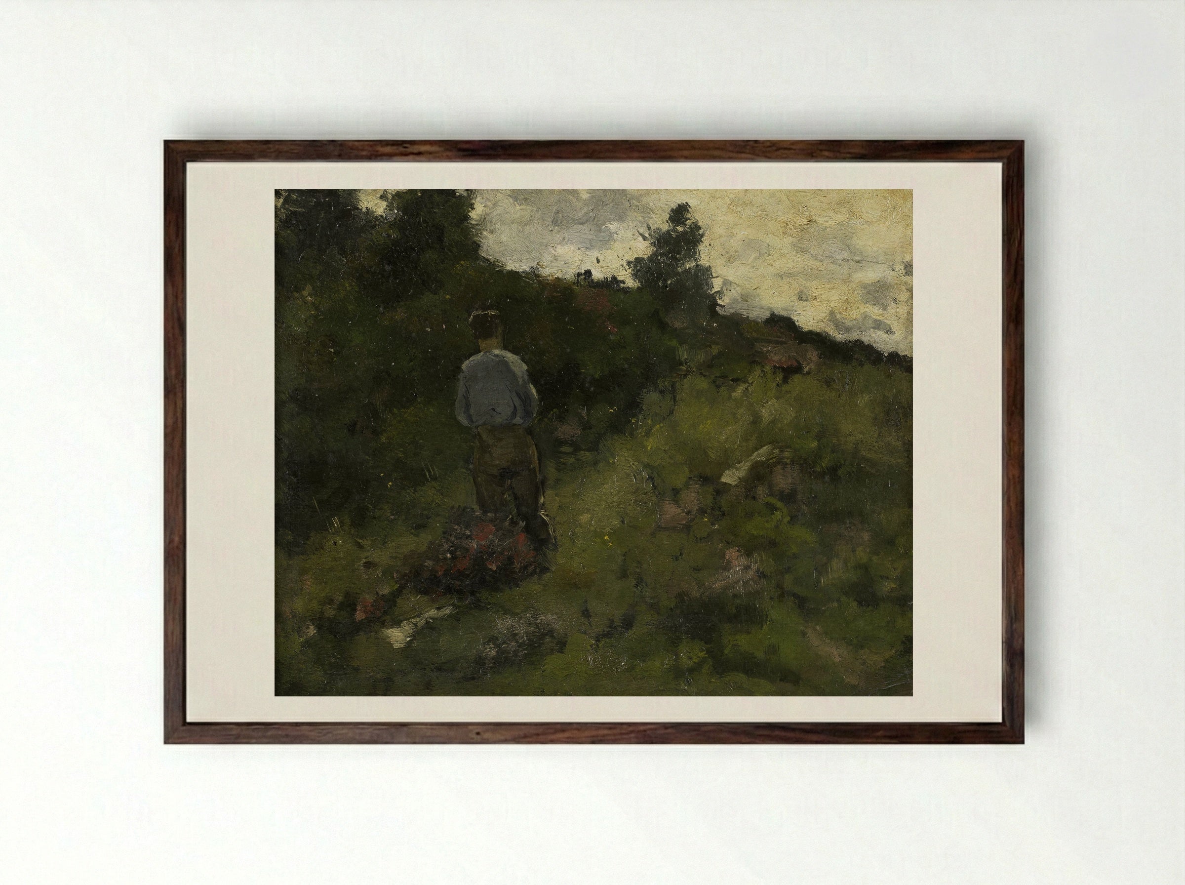Boer bij een bosrand - Richard Nicolaüs Roland Holst - Framed Print Dark Wood