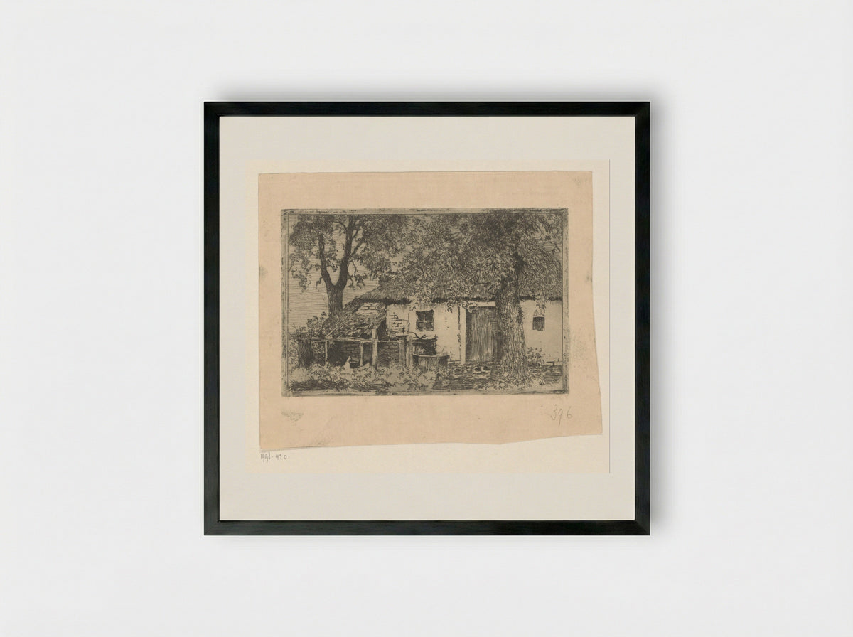 Boerderij (Farmhouse) - Cornelis Vreedenburgh - Framed Print Black