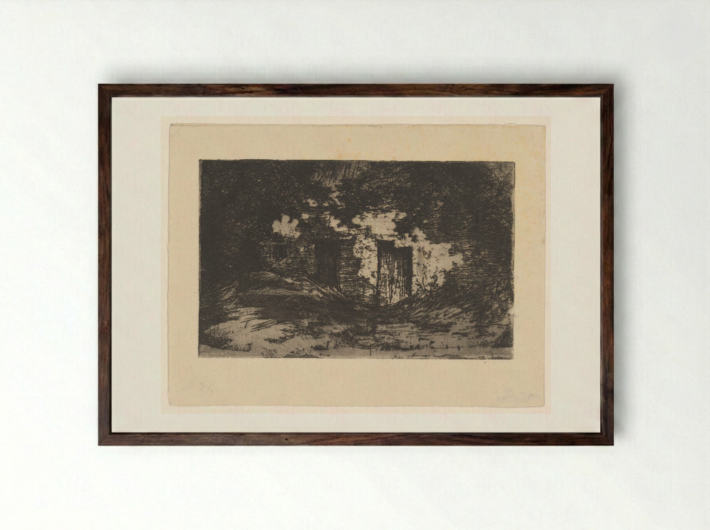 Boerderij (Farmhouse) - Philip Zilcken - Framed Print Dark Wood