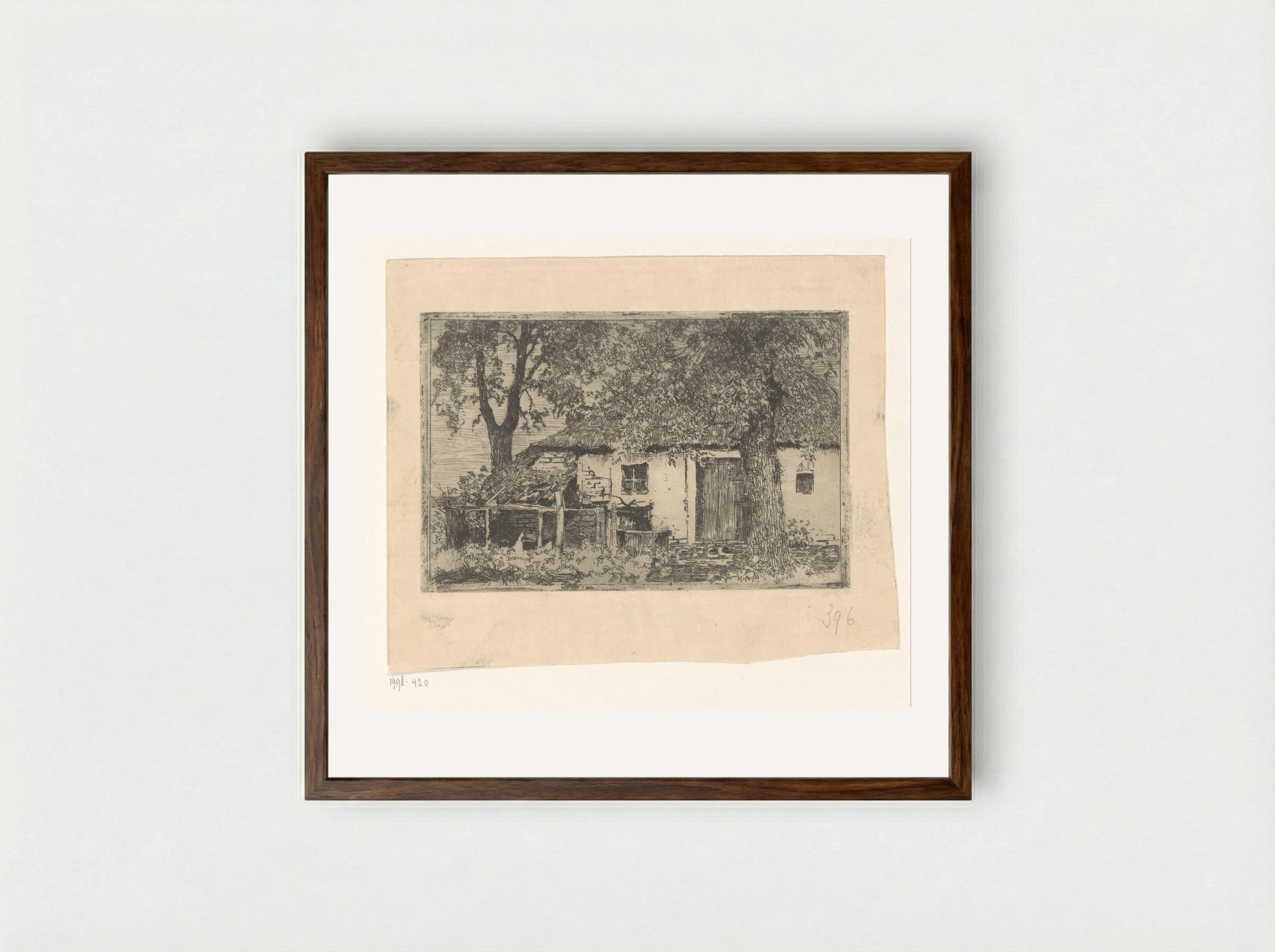 Boerderij (Farmhouse) - Cornelis Vreedenburgh - Framed Print Dark Wood