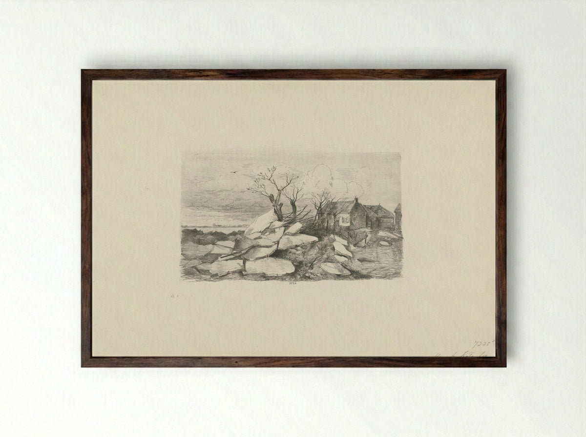 Boerderij gered - Mari ten Kate - Framed Print Dark Wood
