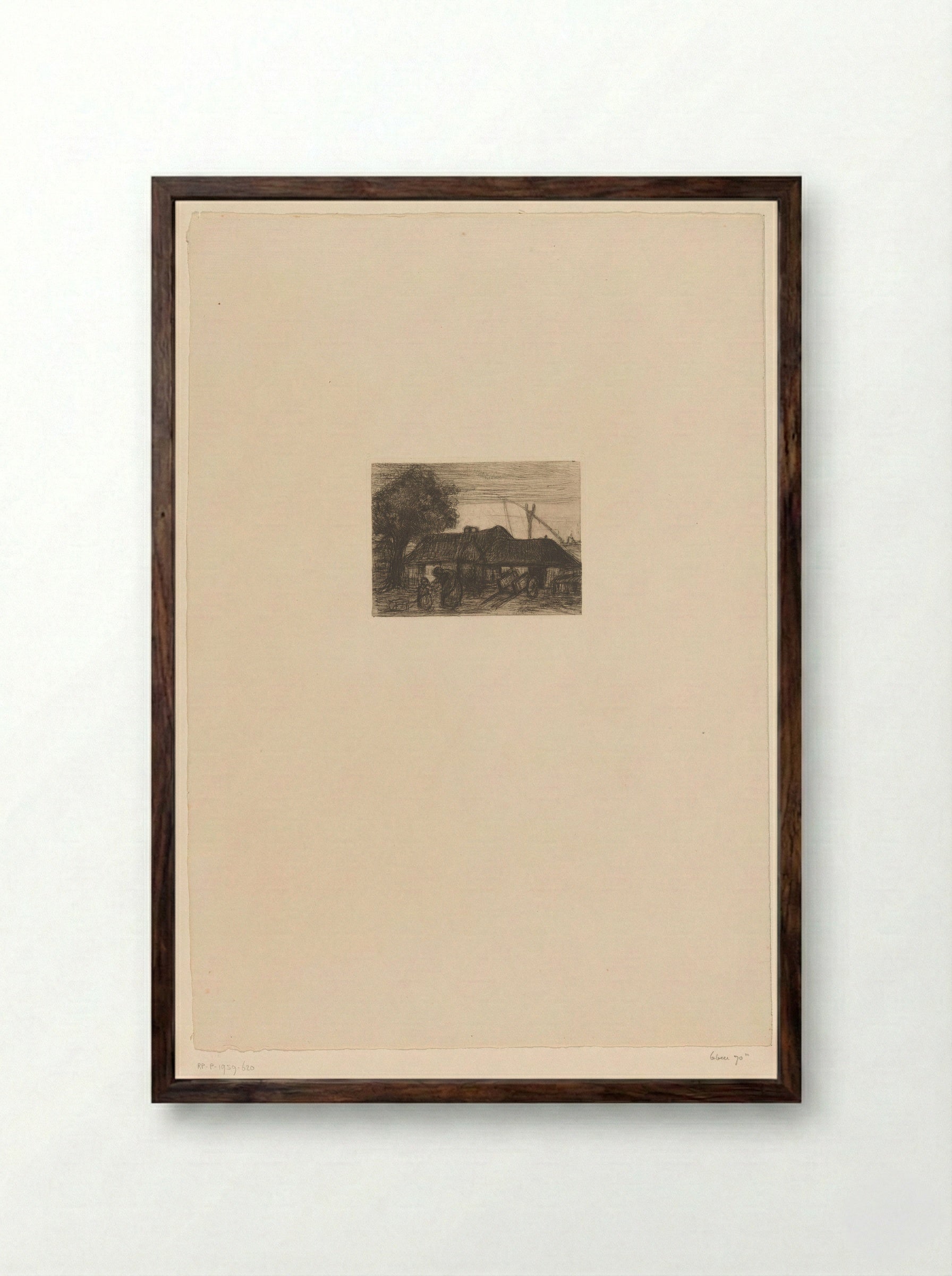 Boerderij in de Kempen - Jakob Smits - Framed Print Dark Wood