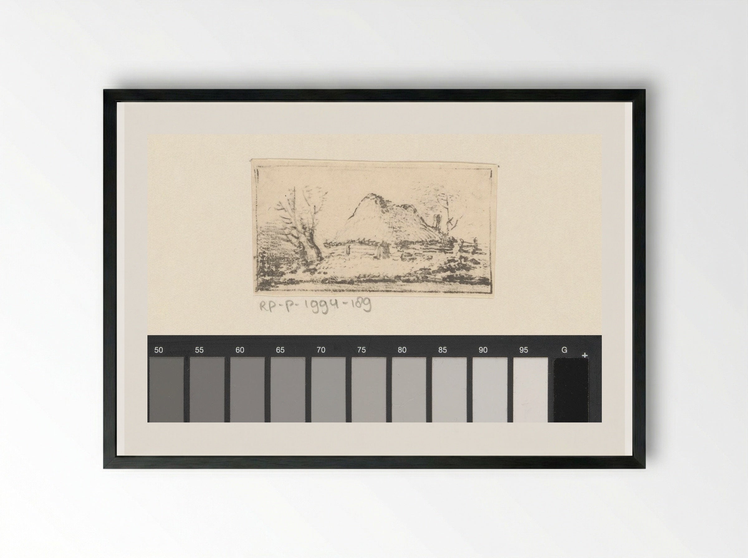 Boerderij met rieten dak - Pieter Bartholomeusz. Barbiers - Framed Print Black
