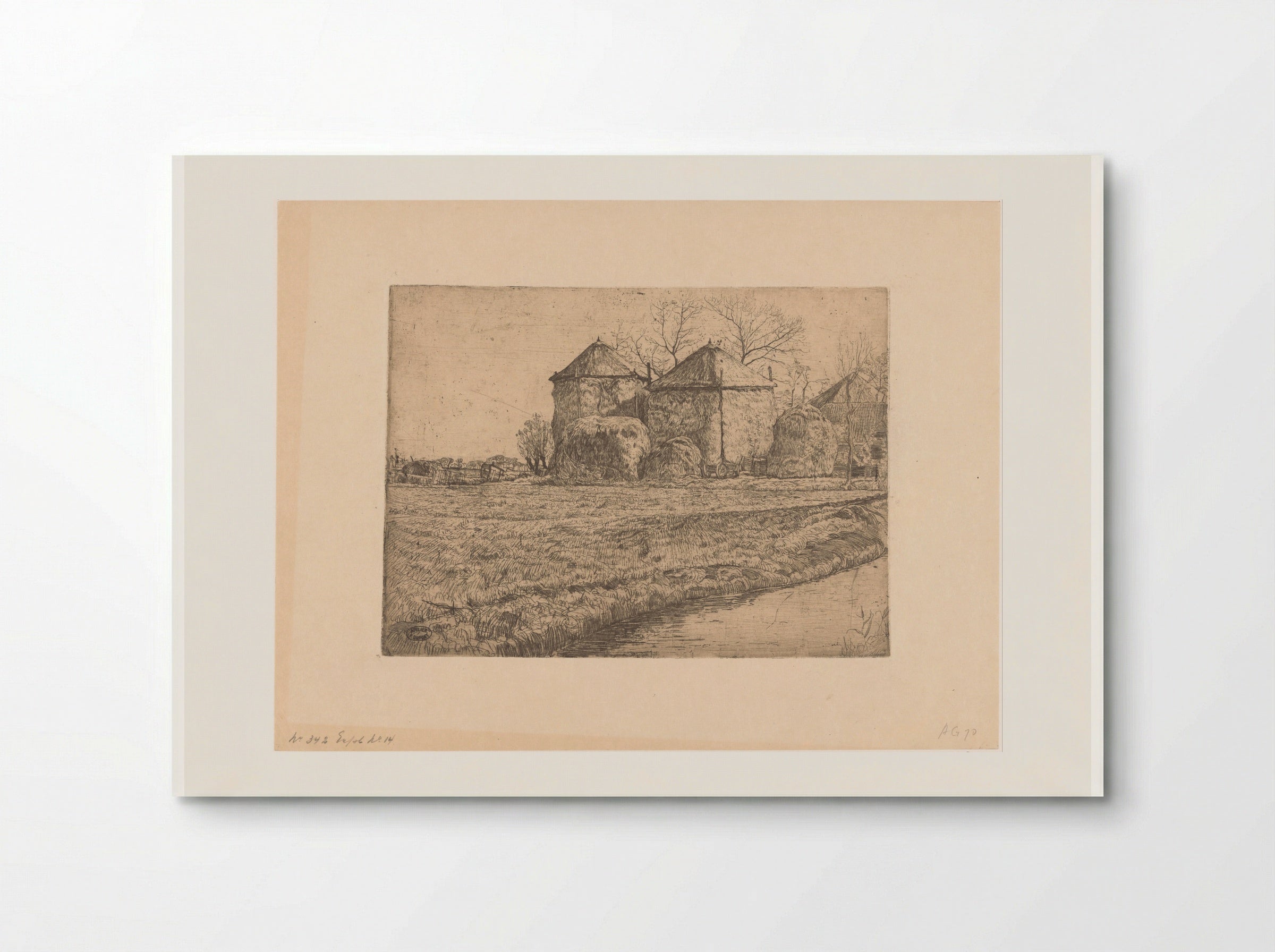 Boerderij met twee hooischuren - Pieter Dupont - Poster