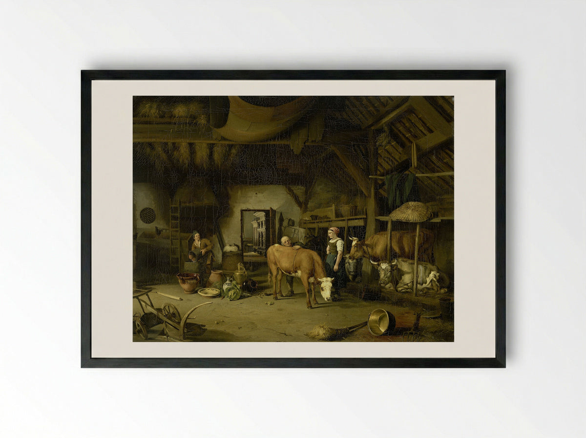 Boerendeel (Farm Interior) - James de Rijk - Framed Print Black