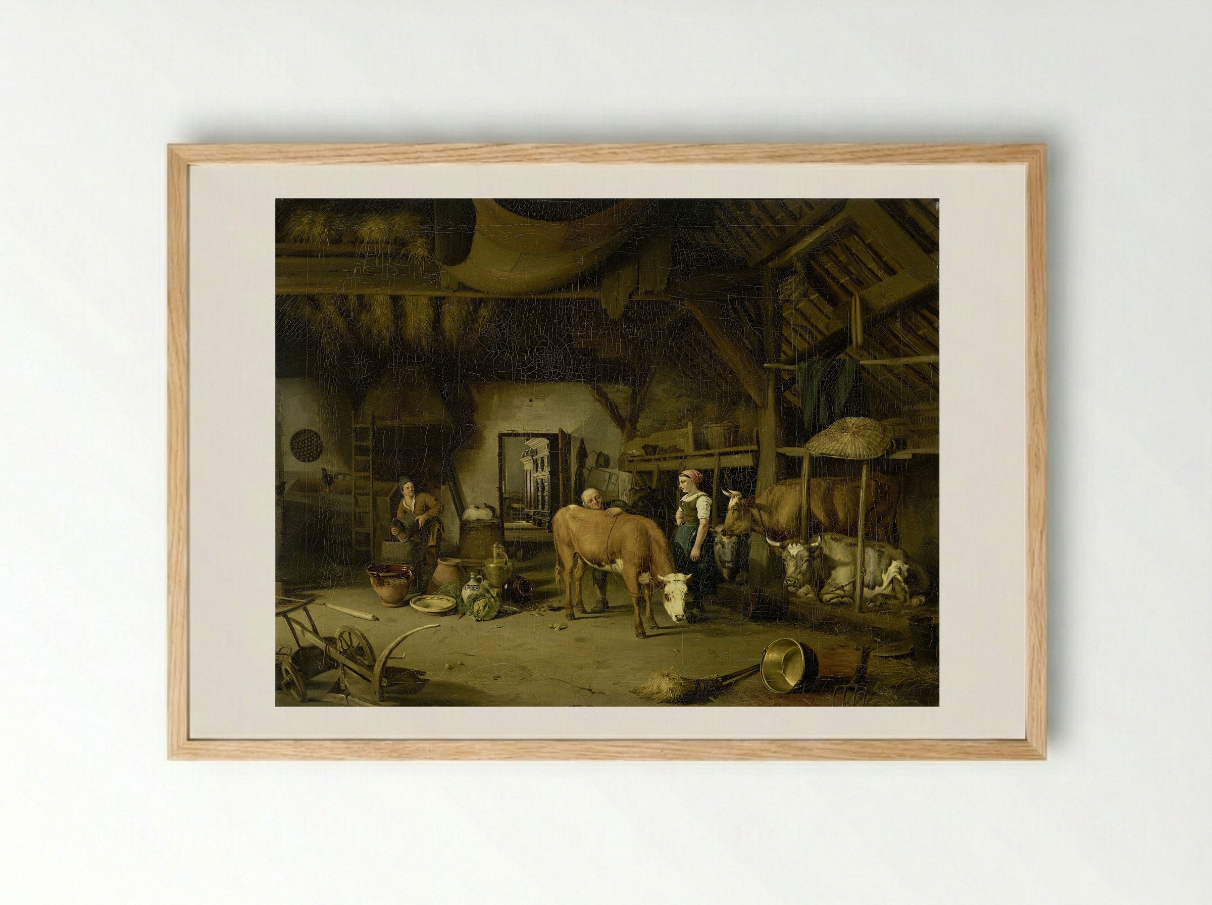 Boerendeel (Farm Interior) - James de Rijk - Framed Print Wood