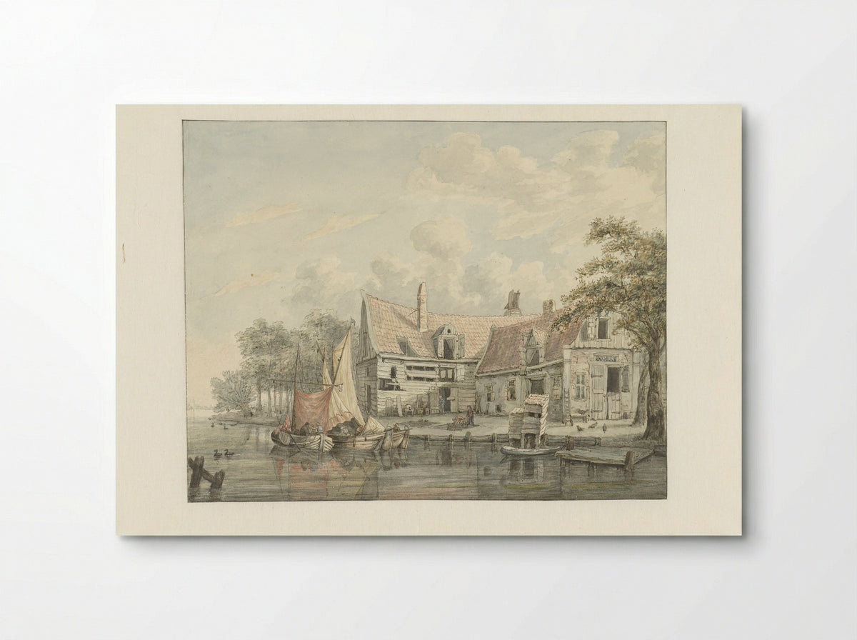 Boerenerf aan het water - Gerrit Hulseboom - Poster