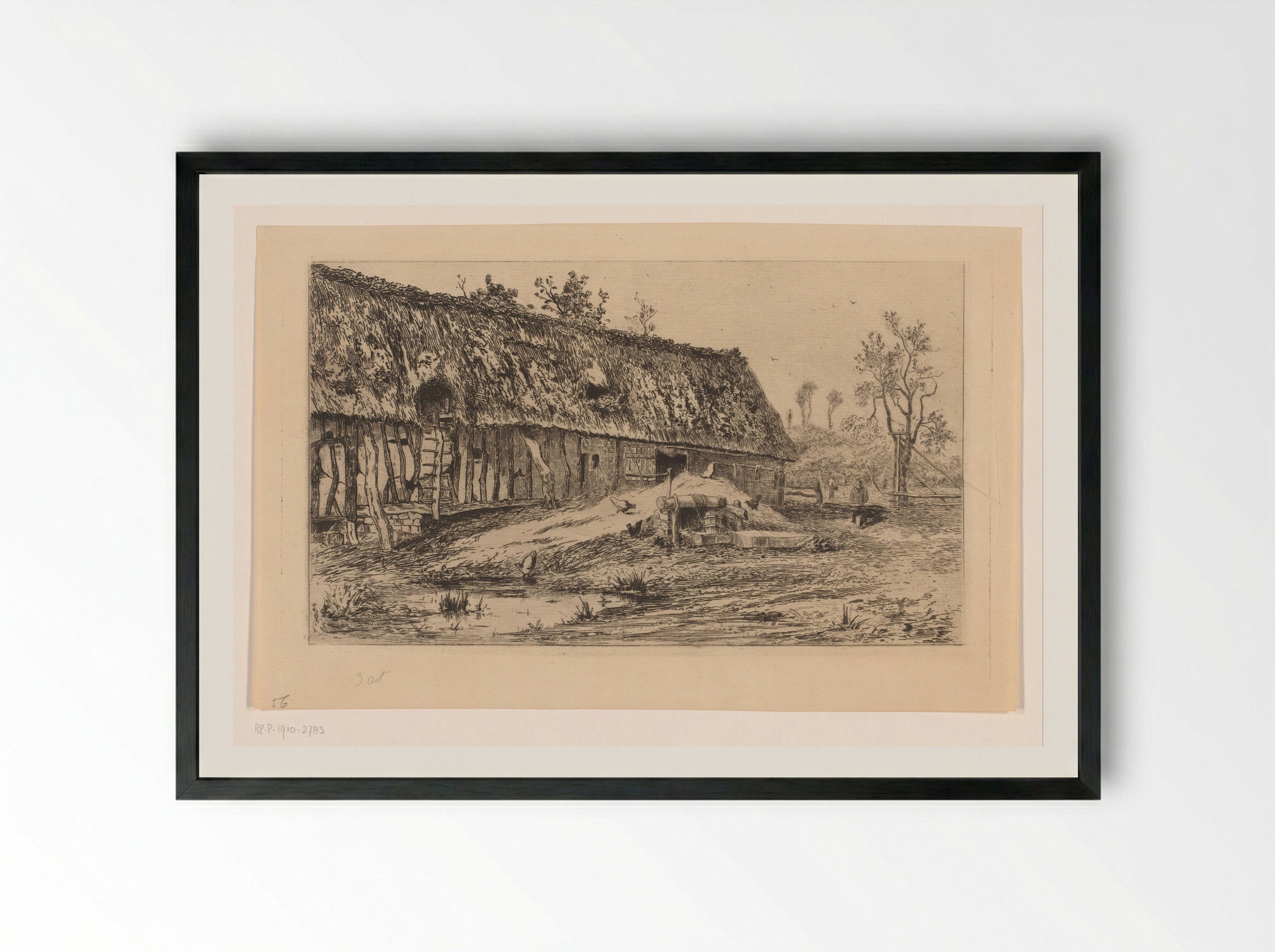 Boerenerf in Veules - Carel Nicolaas Storm van 's-Gravesande - Framed Print Black